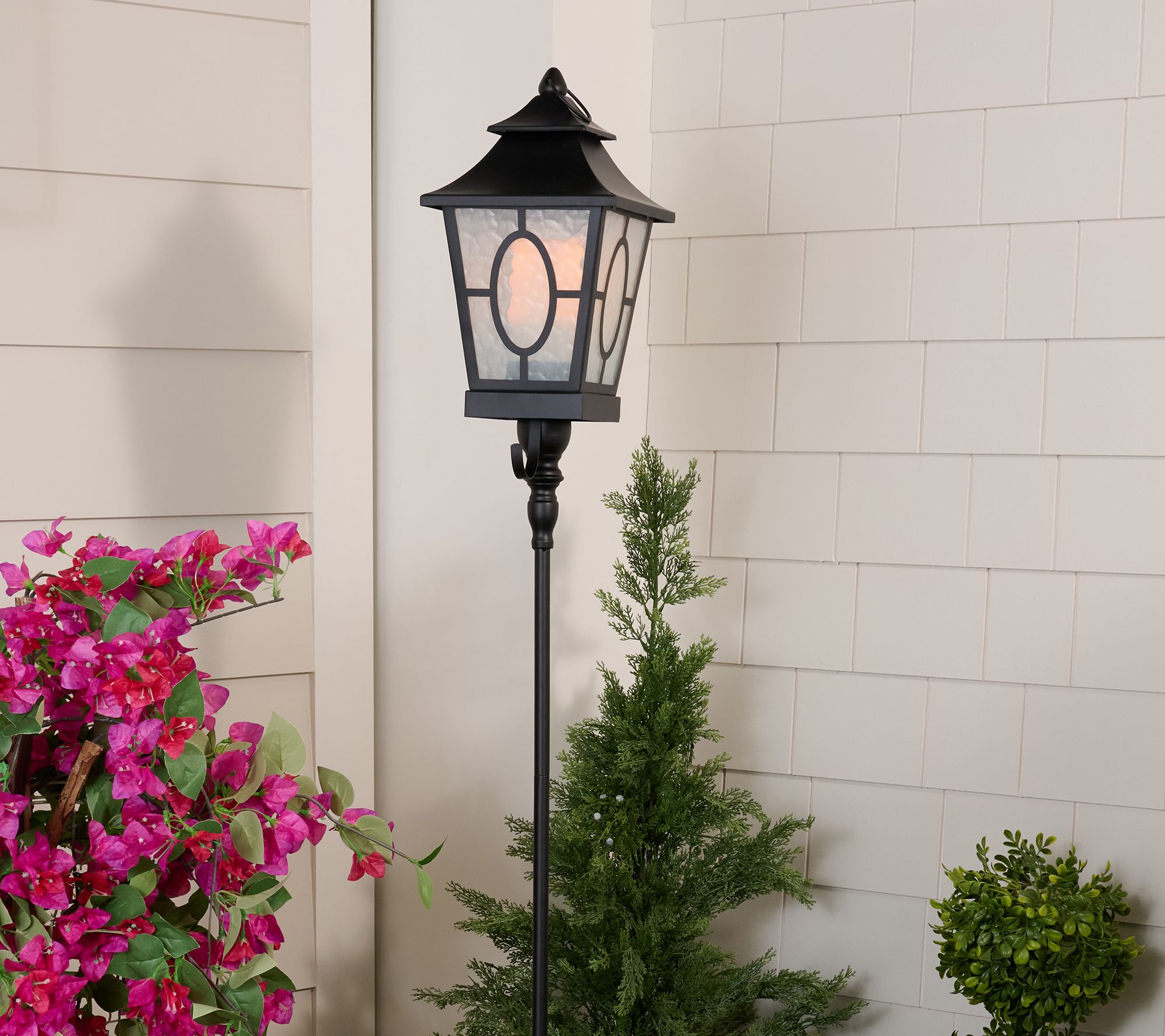 Flickering Flame Old World Lantern with Stake by Valerie