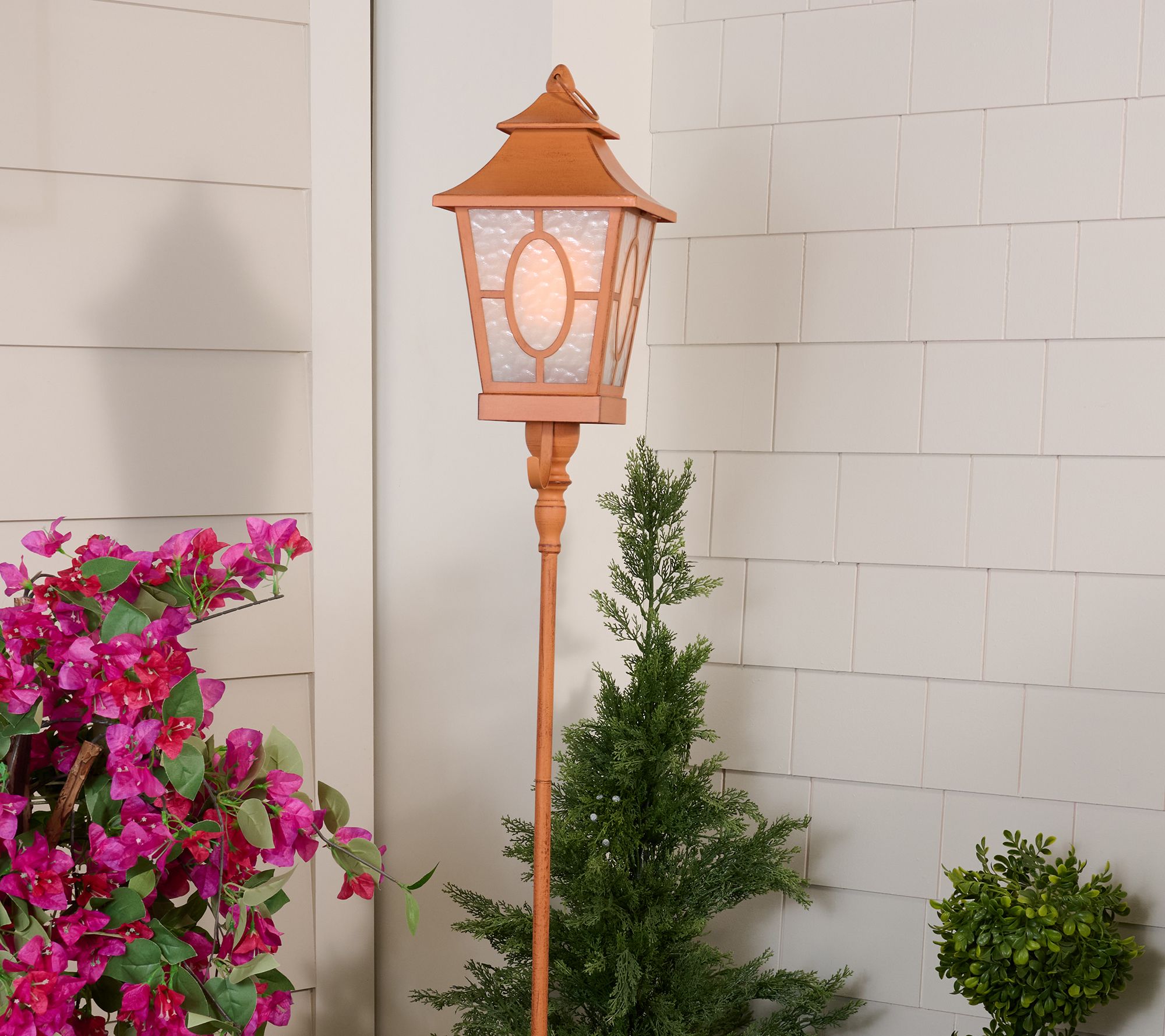 Flickering Flame Old World Lantern with Stake by Valerie