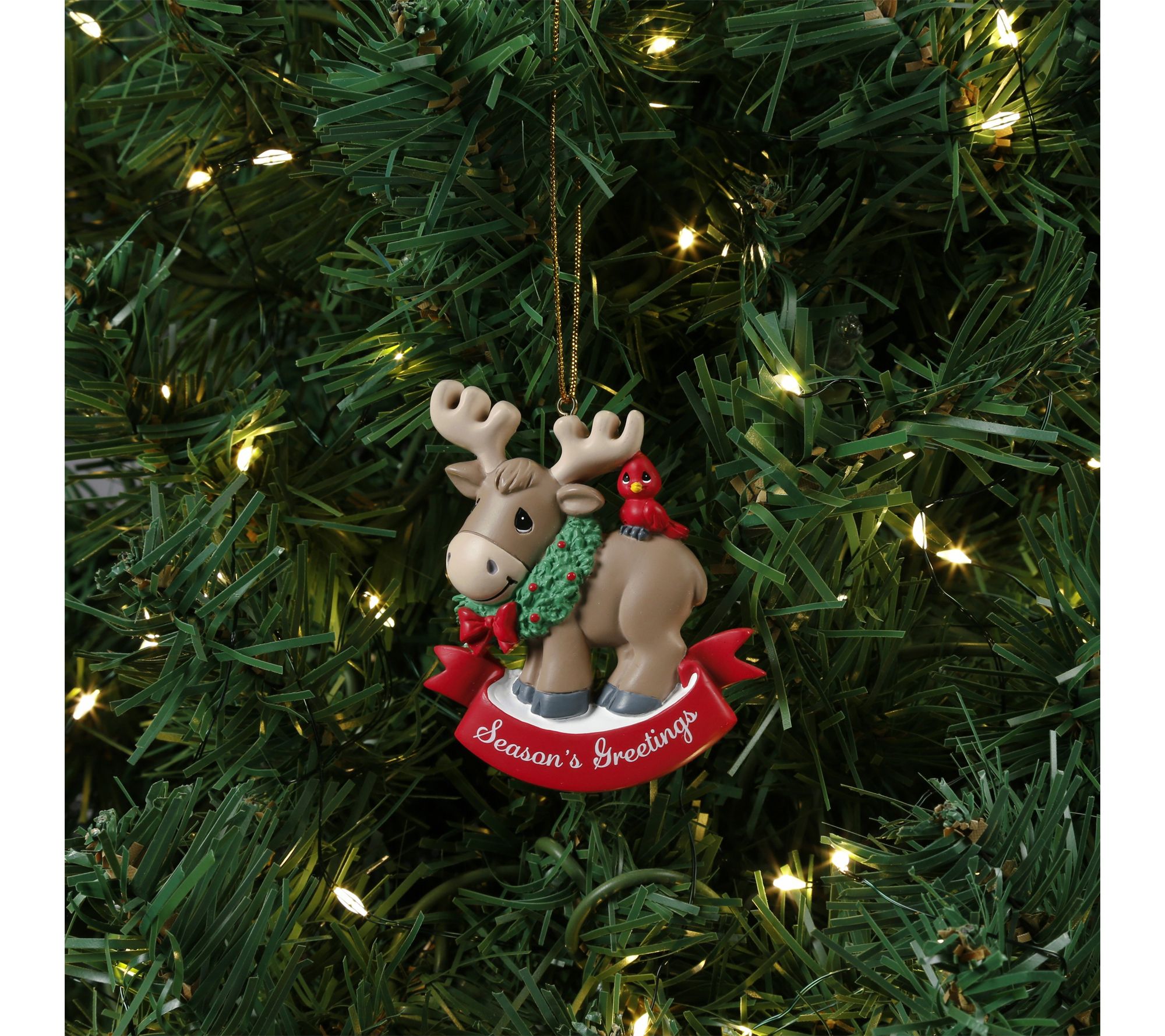 Precious Moments "Season's Greetings" Moose Flat Ornament