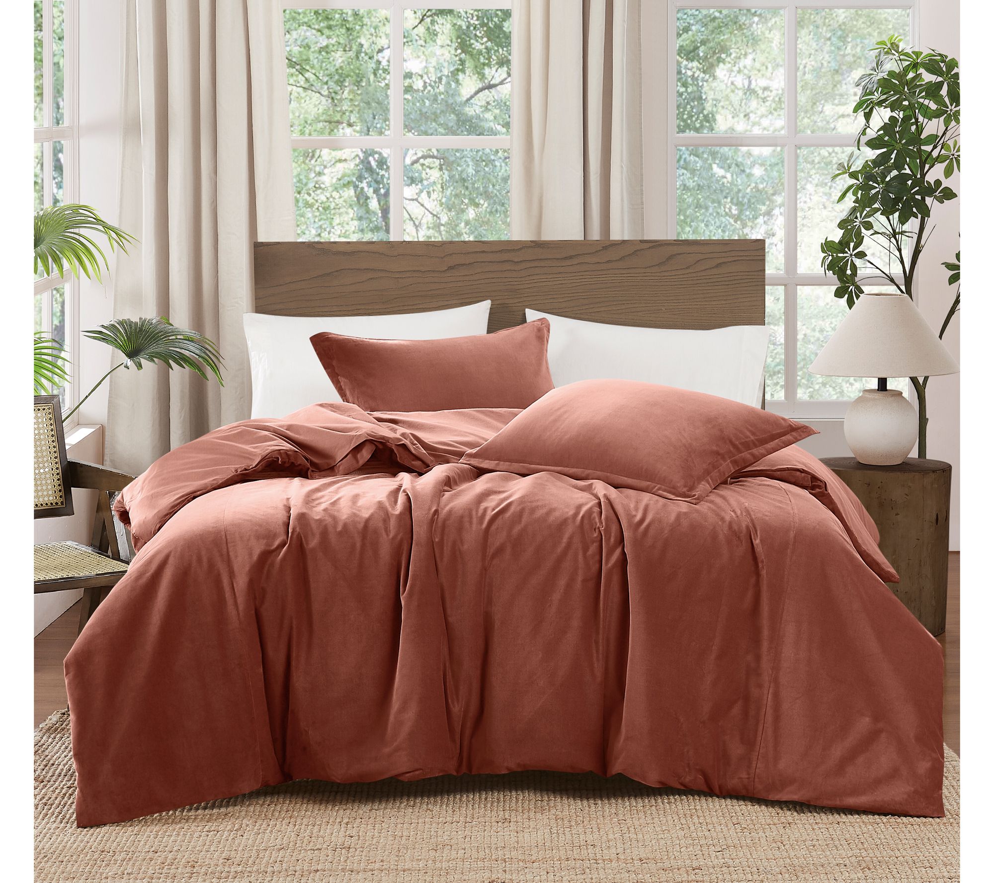 Brooklyn Loom Matte Cotton Velvet 3-Piece Full/Queen Duvet Set