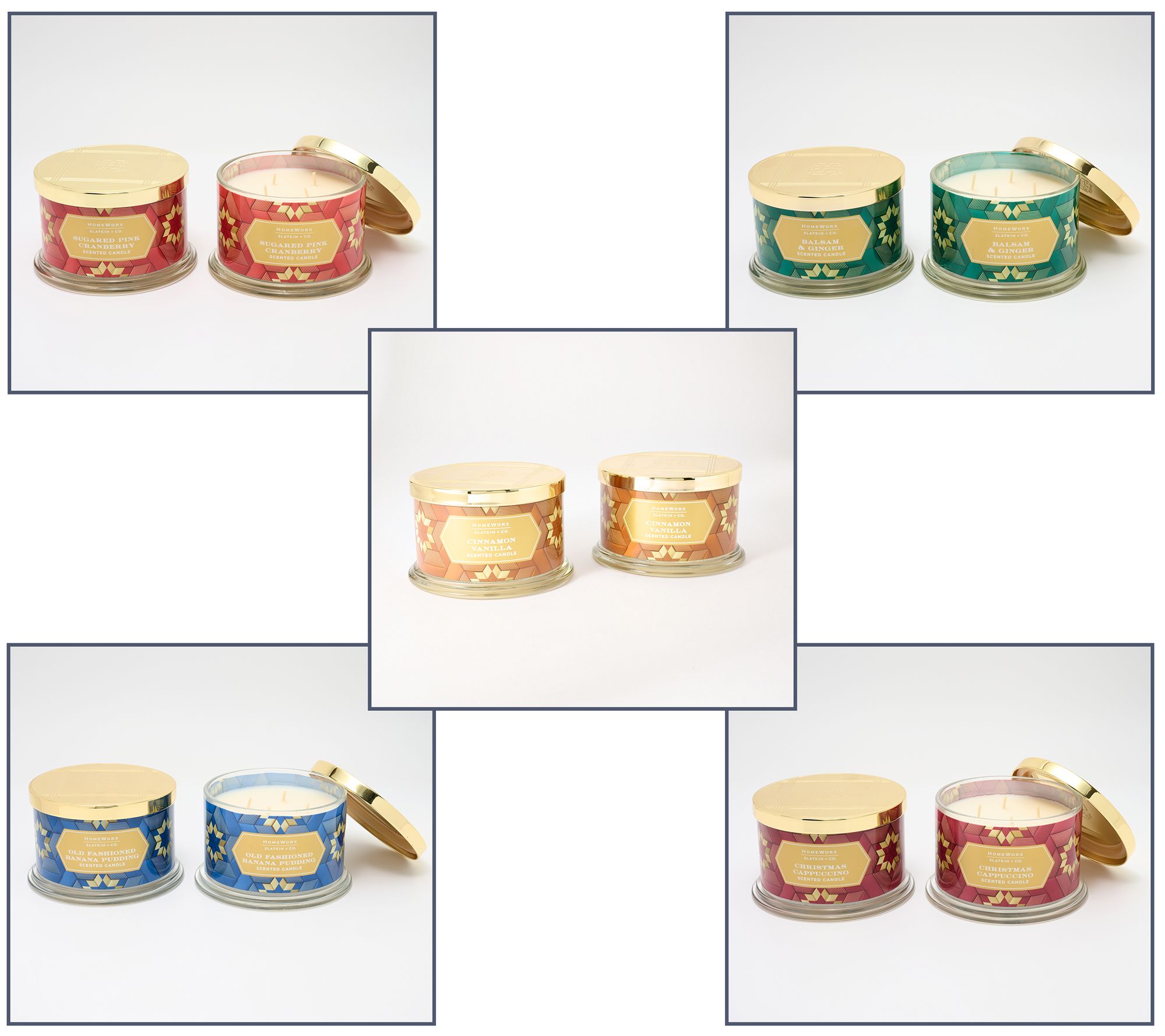  HomeWorx by Slatkin + Co. S/2 18oz Candle Seasons Greetings - H517910