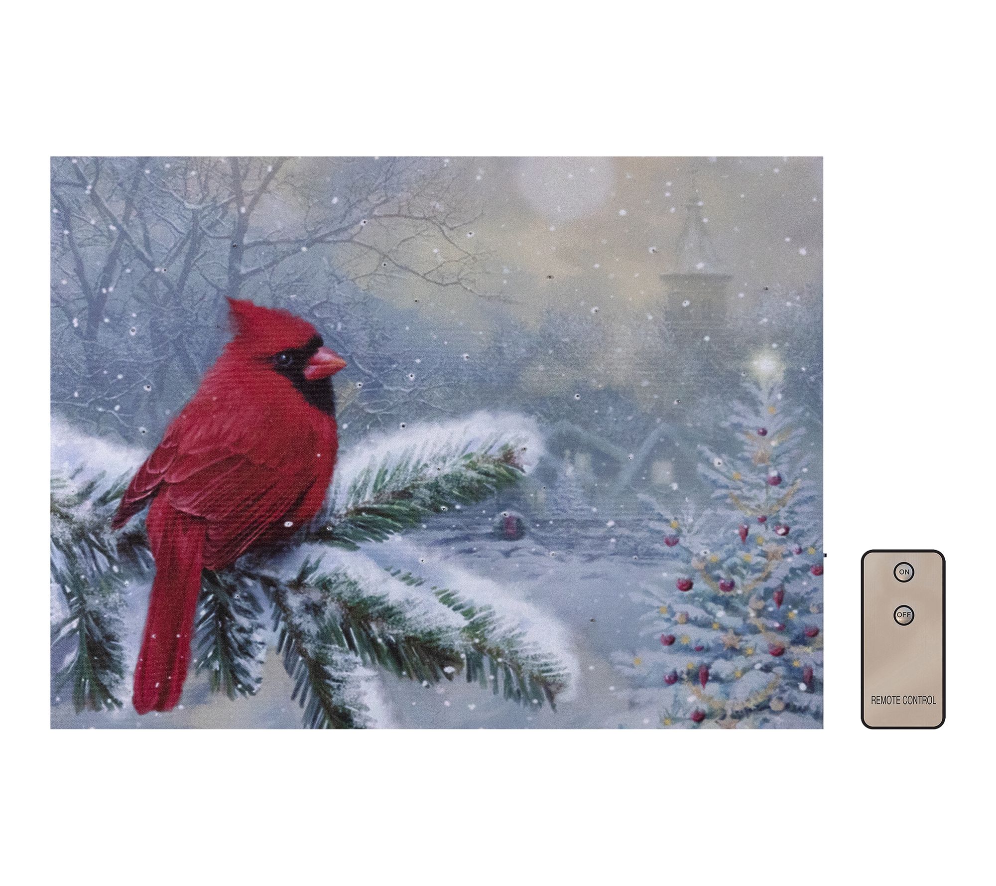 LumaBase Battery-Operated Lighted Wall Art - Winter Cardinal
