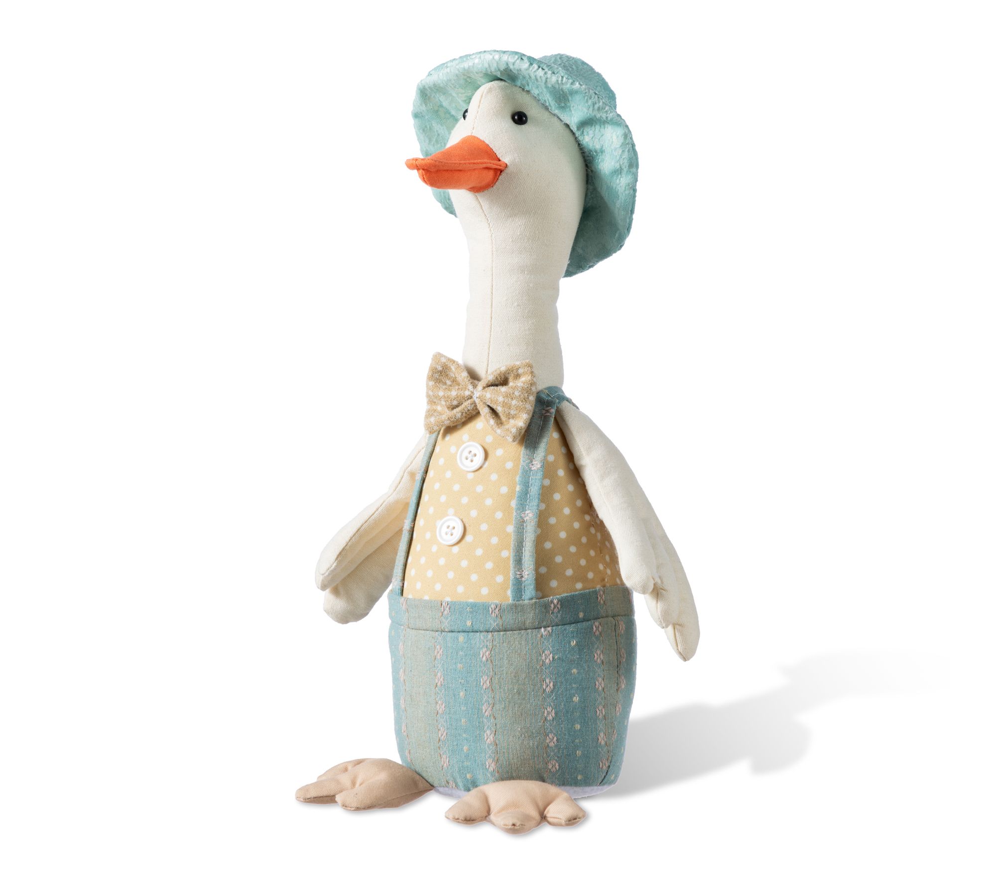 Glitzhome 15.75"H Easter Fabric Boy Duck Figurine