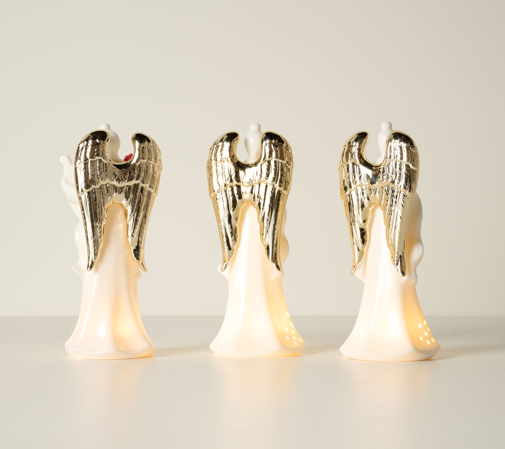 Jane x Home Reflections 3pc Lit Ceramic Cardinal Angel Choir - QVC.com