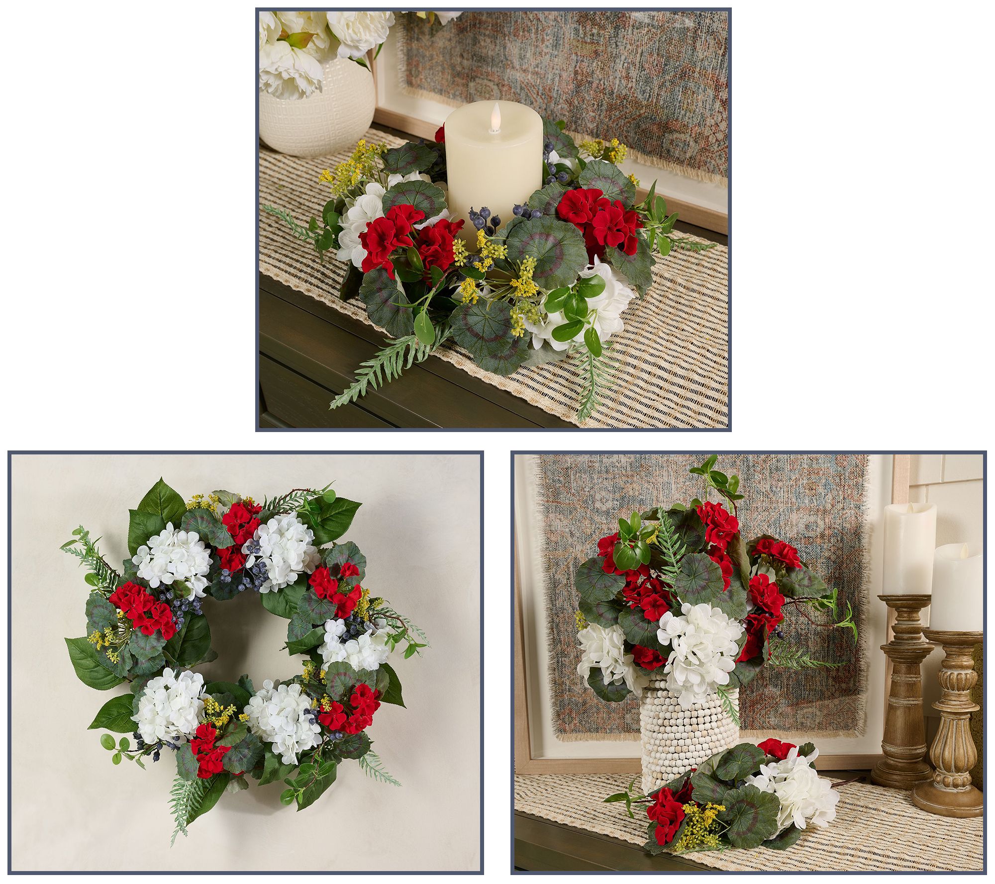 Geranium, Hydrangea, and Berry Greenery by Valerie