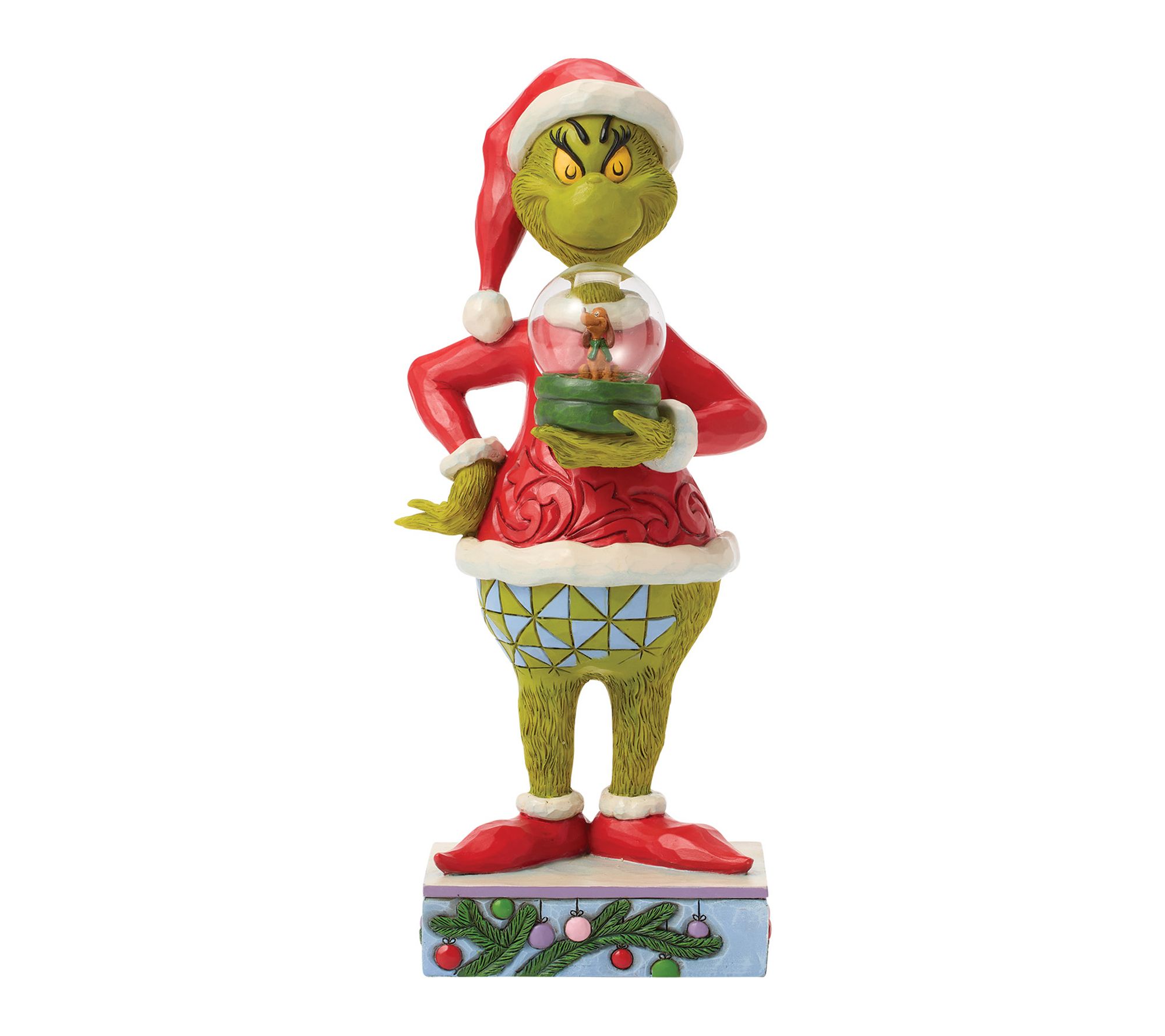 Jim Shore Grinch Holding Dome with Max Figurine 9.3in H