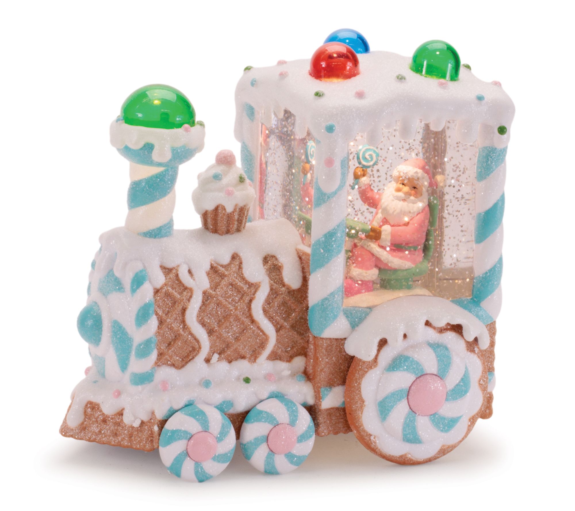 Melrose LED Santa & Gingerbread Bakery Snow Globe 7"H