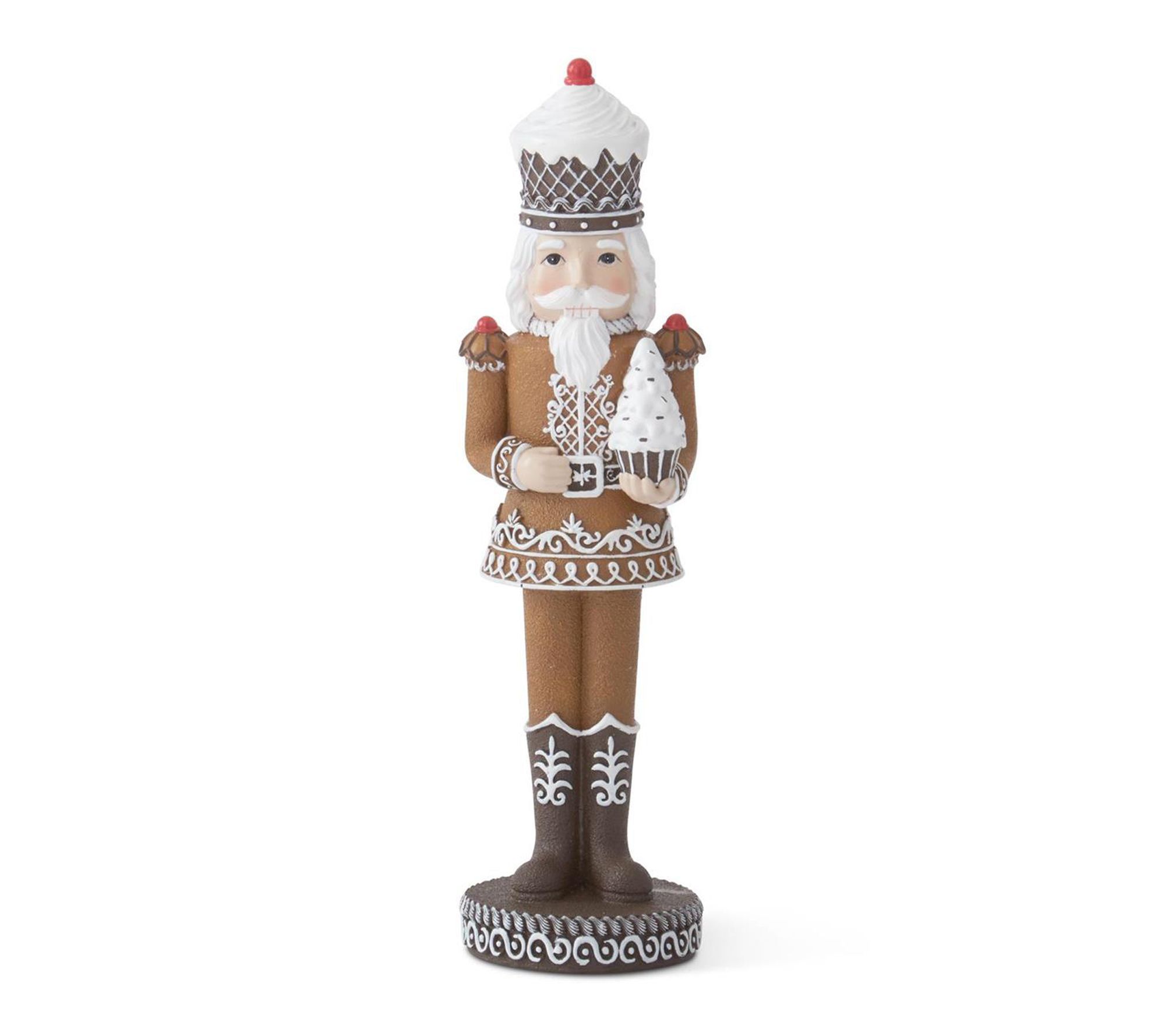 RC Home Decor -12.25" Gingerbread Nutcracker w/Cupcake Tree