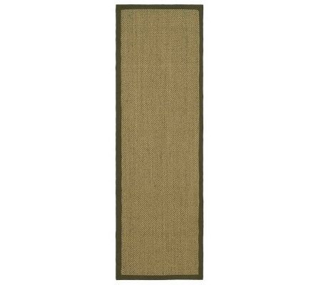 Serenity Houndstooth Natural Fiber Sisal 2'6" x8' Rug wBorder