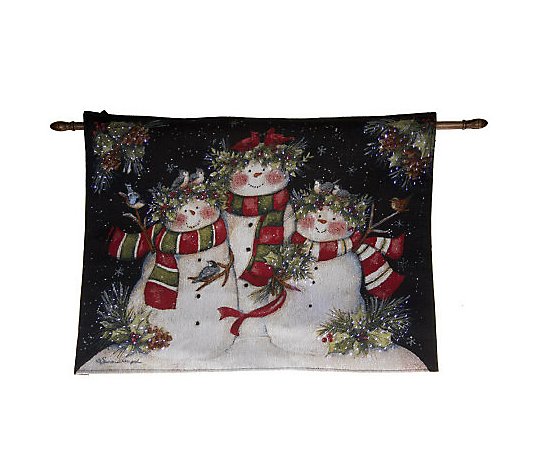 Olde Porterfield Gift Shoppe Christmas Fiber Optic Tapestry Wall Hanging Kinkade 
