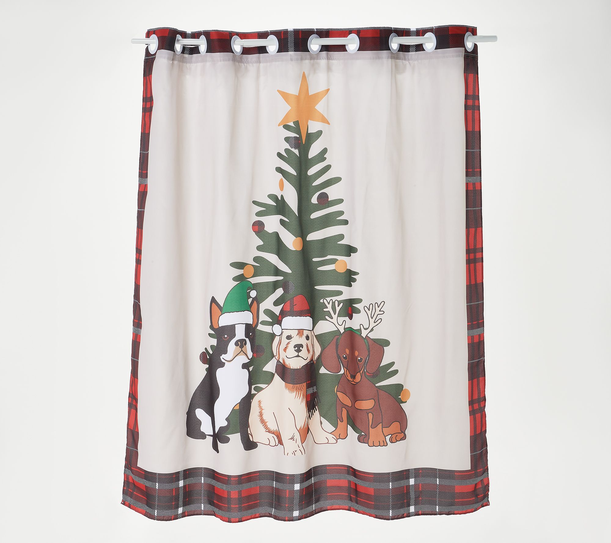 Hookless Holiday Shower Curtain Qvc Com