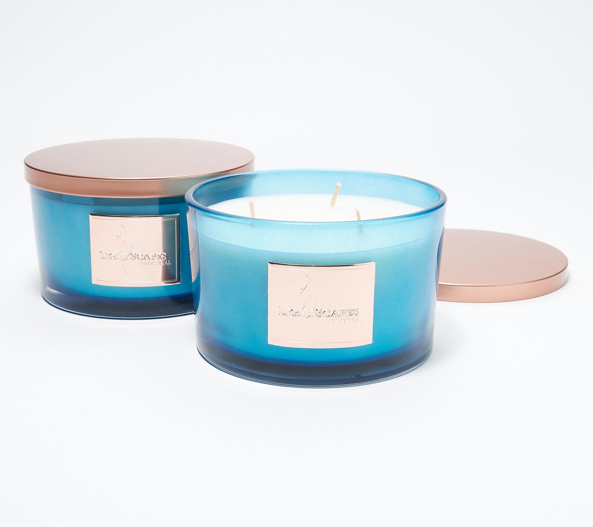 Lightscapes Set of (2) 18oz Holiday Glass Candles