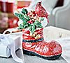 Santa's Boot with Holly & Perched Cardinal by Valerie