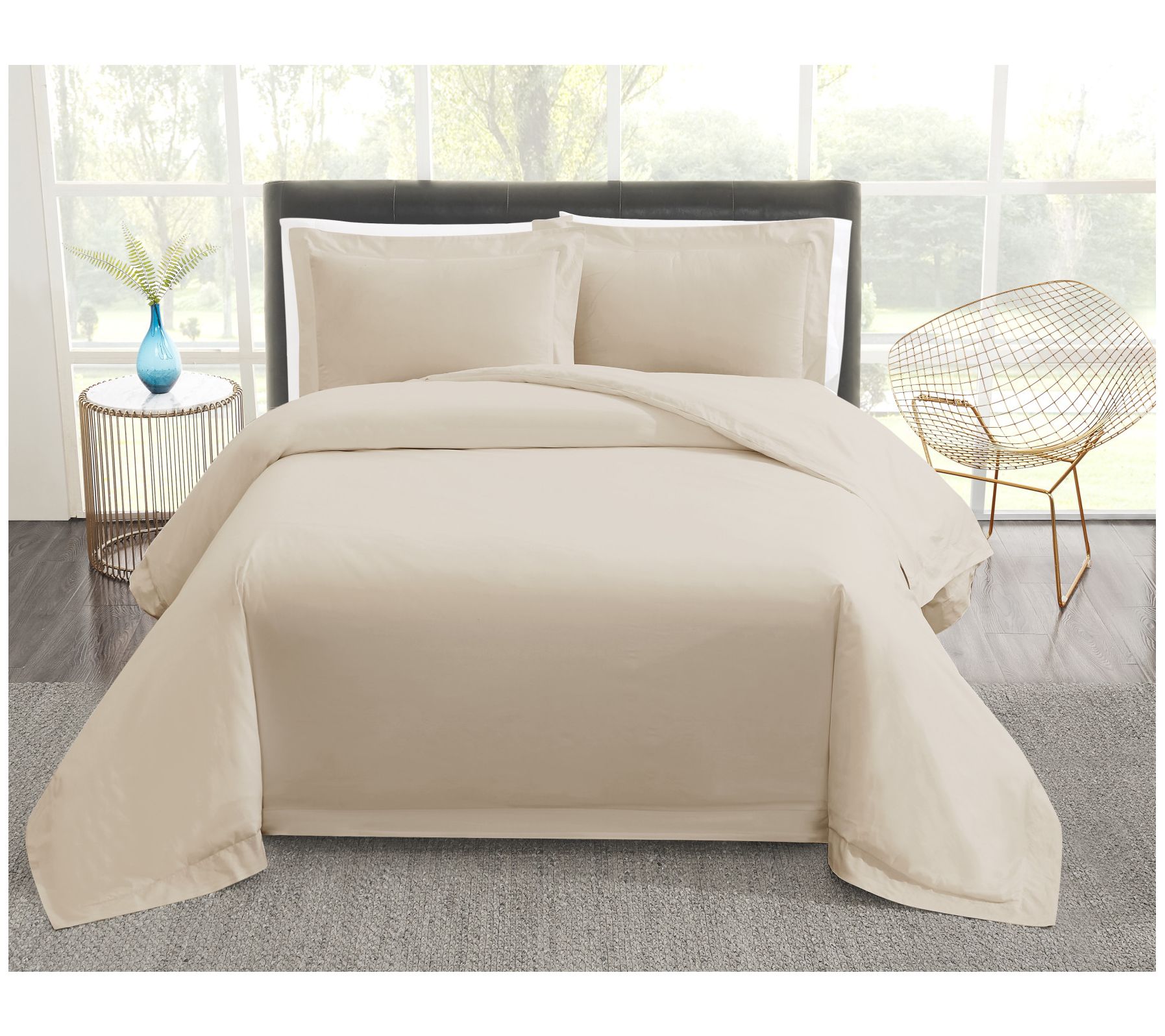 Vince Camuto 400TC Percale Full/Queen 3 Piece Duvet Set