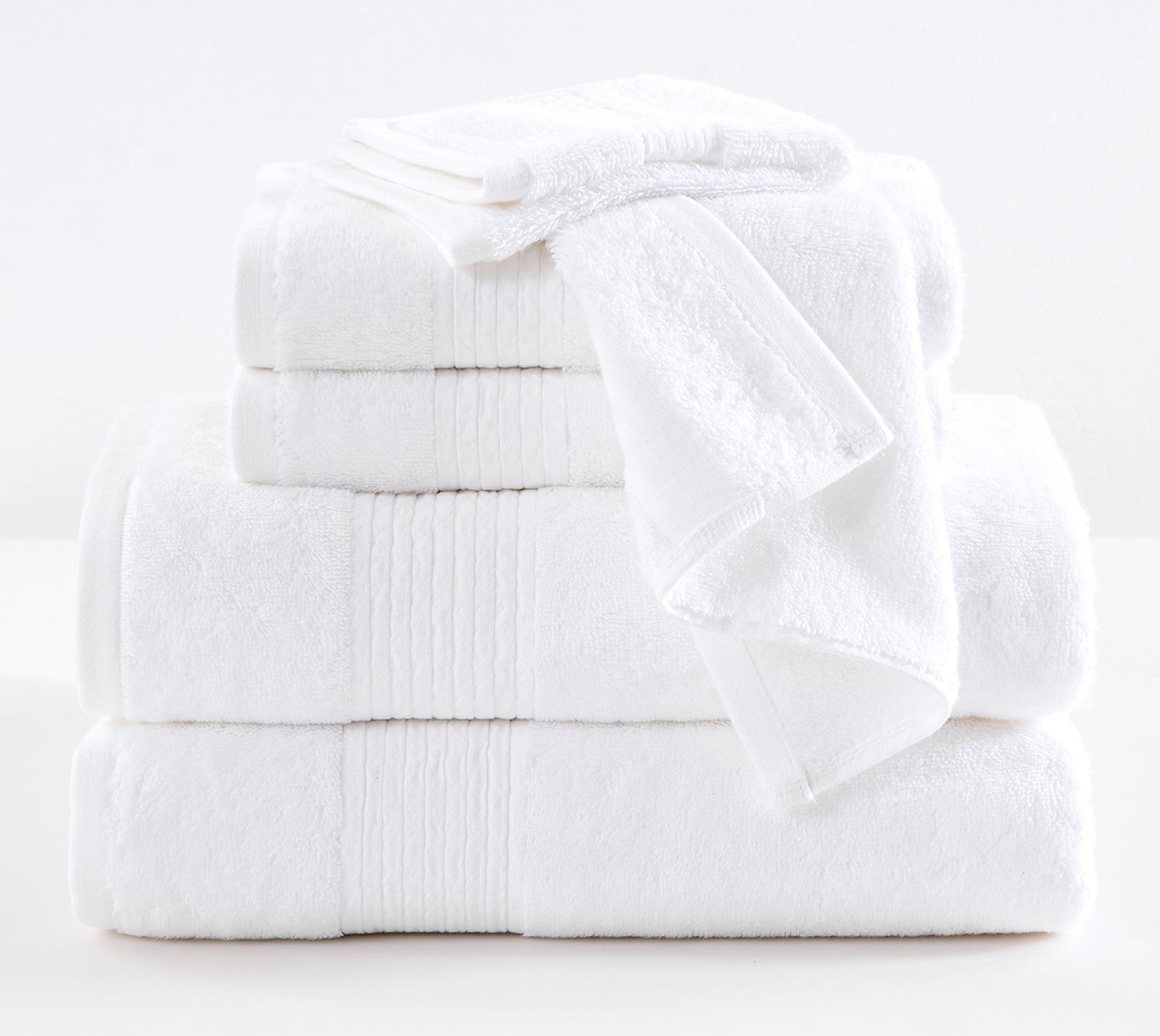 Lavish Home 100% Egyptian Cotton Zero Twist 6-Piece Towel Set White