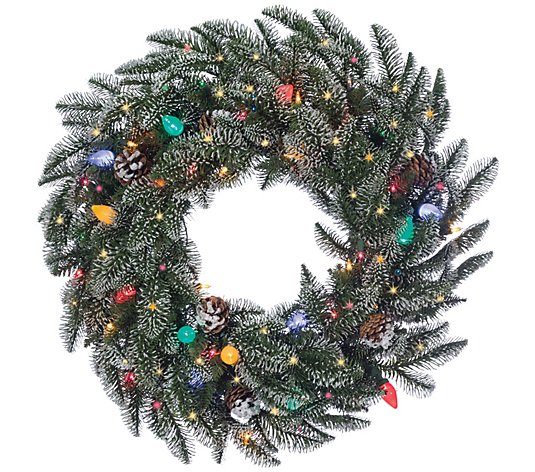 24-In Lightly Flocked Smoky Mountain Wreath bySterling Co