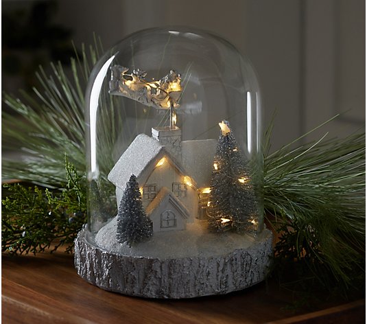 Home Reflections Animated Holiday Cloche with Timer