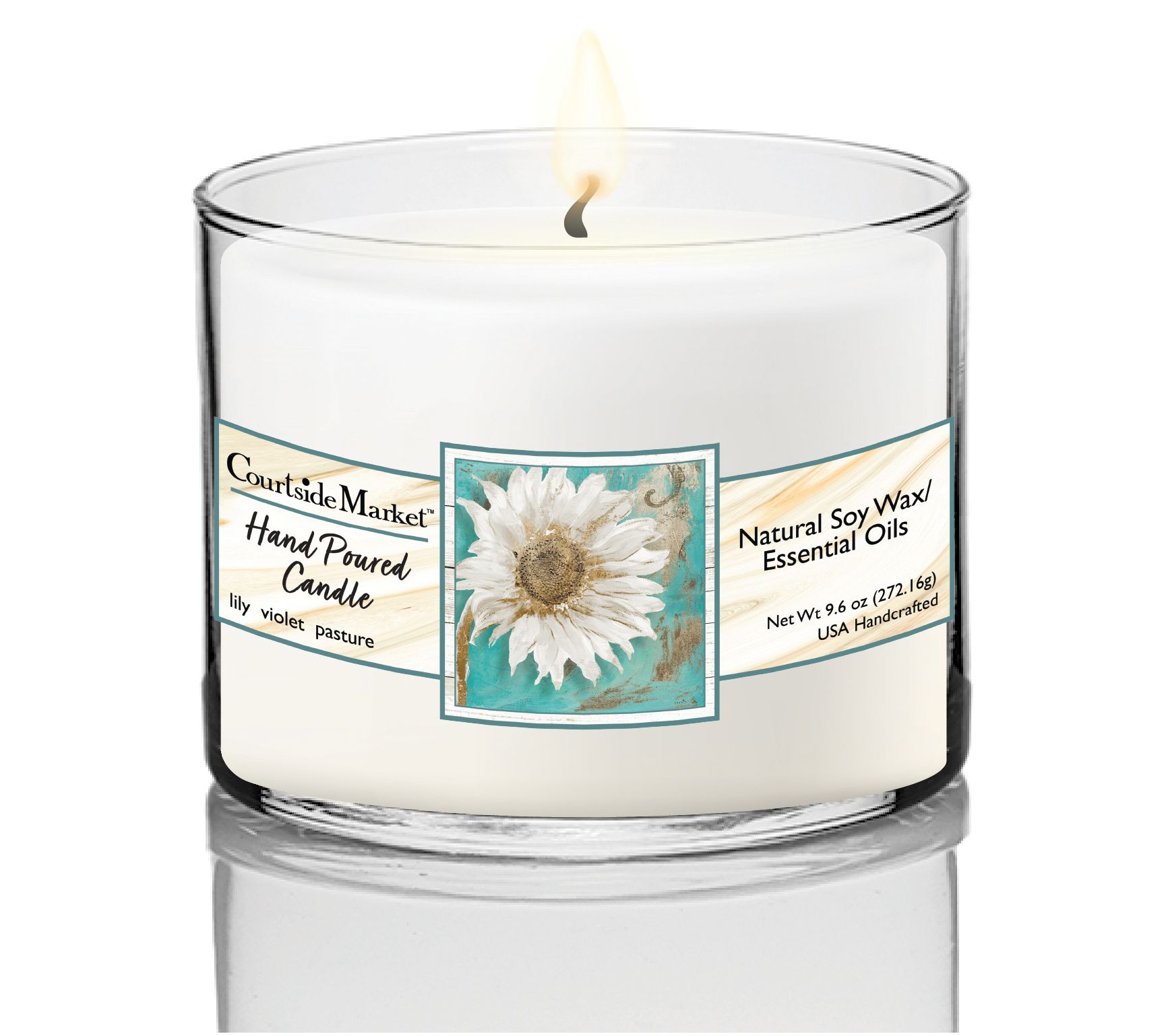 Courtside Market Golden Daisy I Circular CandleGlass 9.6 oz.