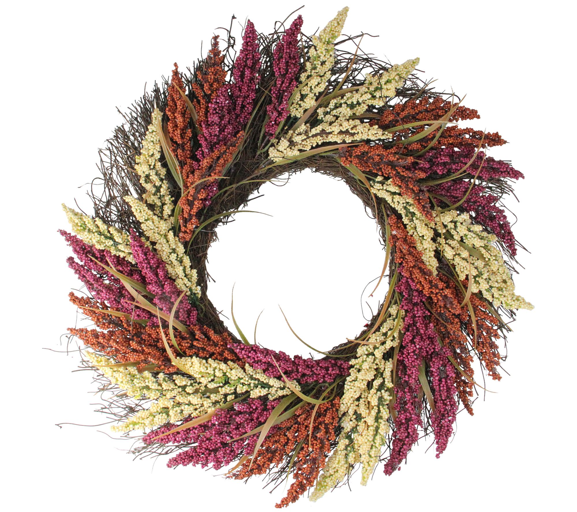 Northlight Autumn Heather Spiral Grapevine Wreath