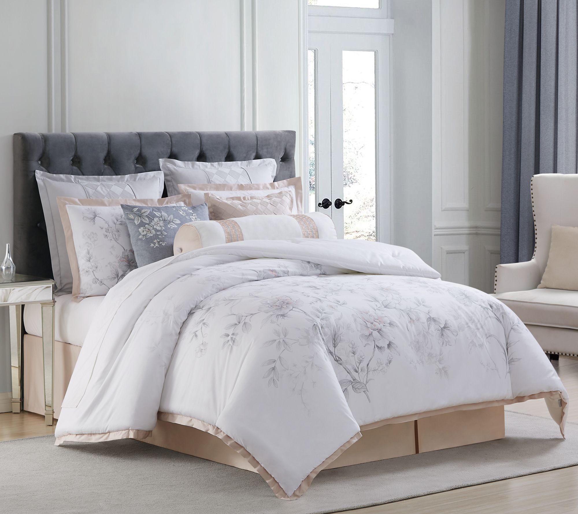 Charisma Riva Cotton Printed Queen 4 Piece Duvet Cover Set - QVC.com