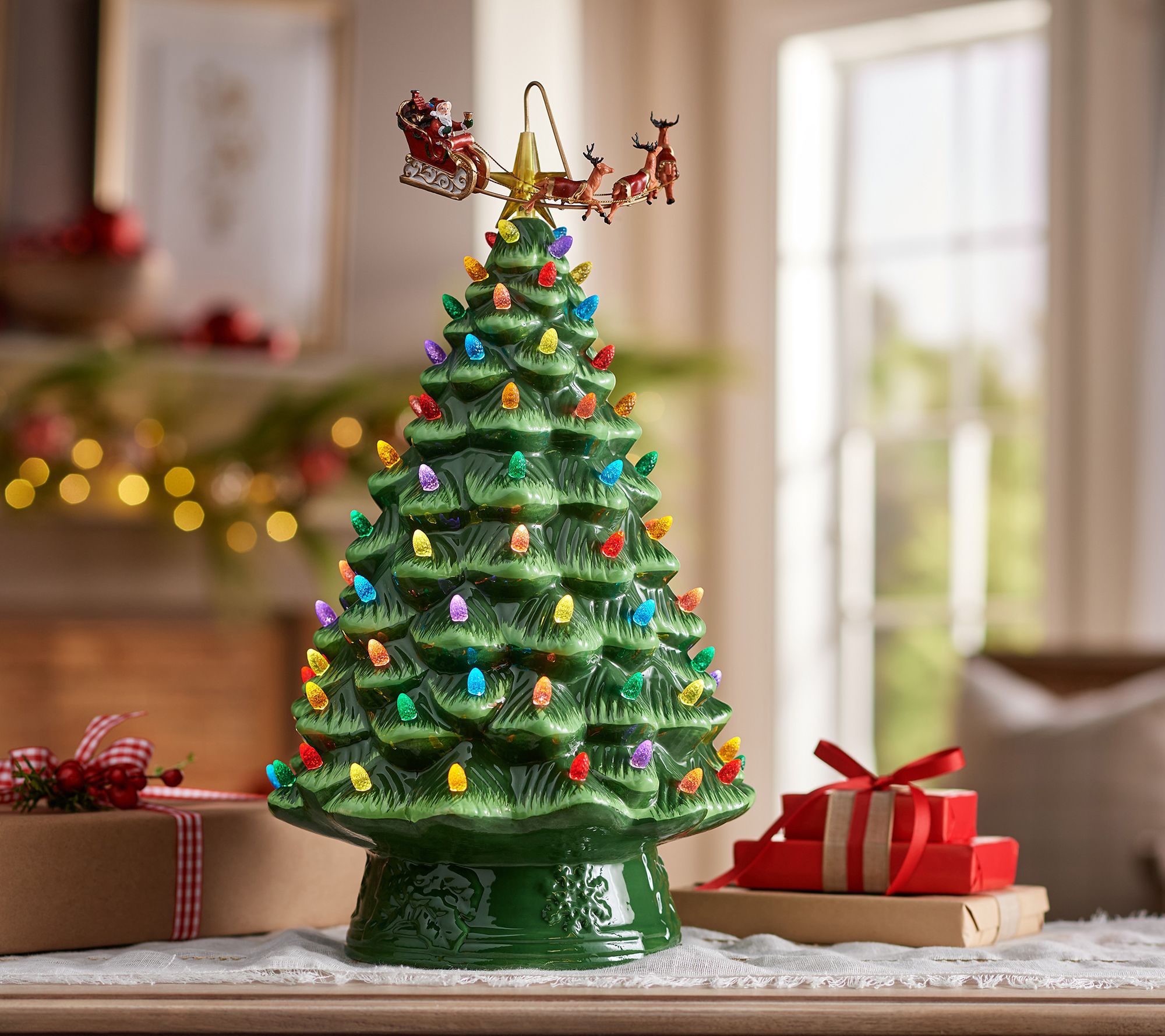 "As Is" Mr. Christmas 18" Animated Nostalgic Ceramic Tree