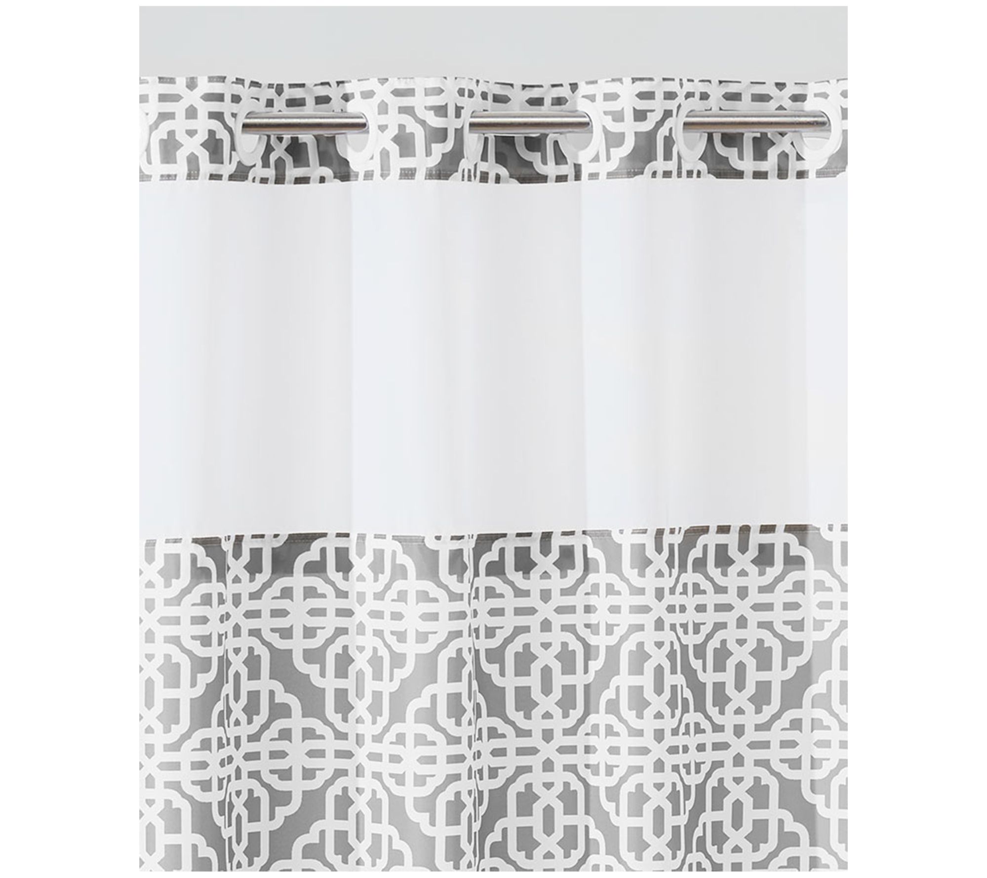 Hookless Branca Plain Weave Shower Curtain withPeva Liner