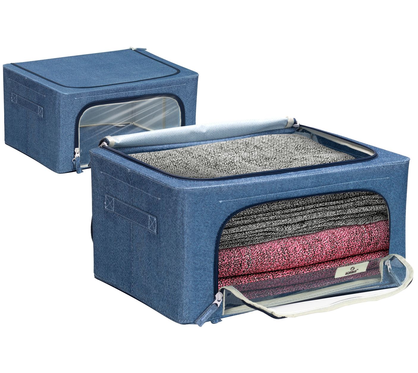 Sorbus Foldable Storage Bag Set - (Medium|Blue)