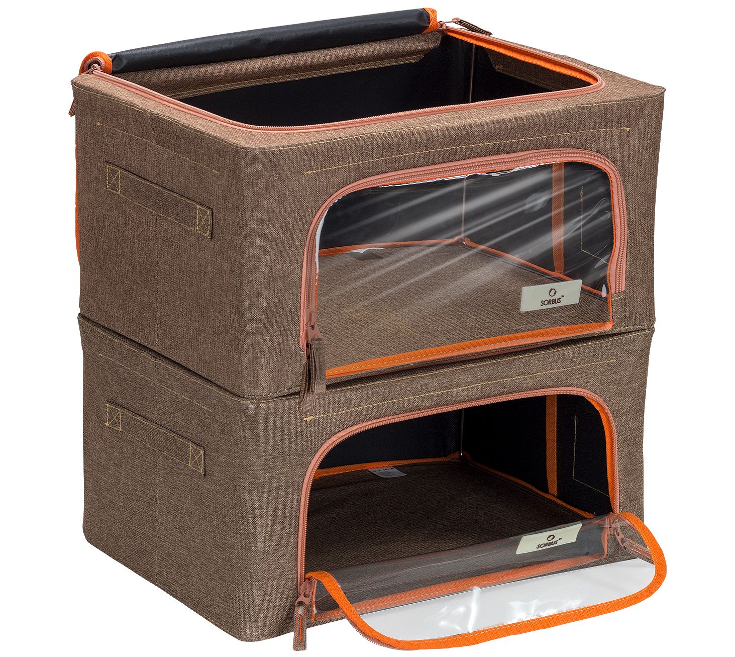 Sorbus Set of 2 Storage Box with Window, Small