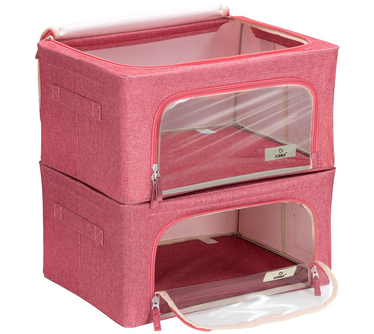 Sorbus Set of 2 Storage Box with Window, Small