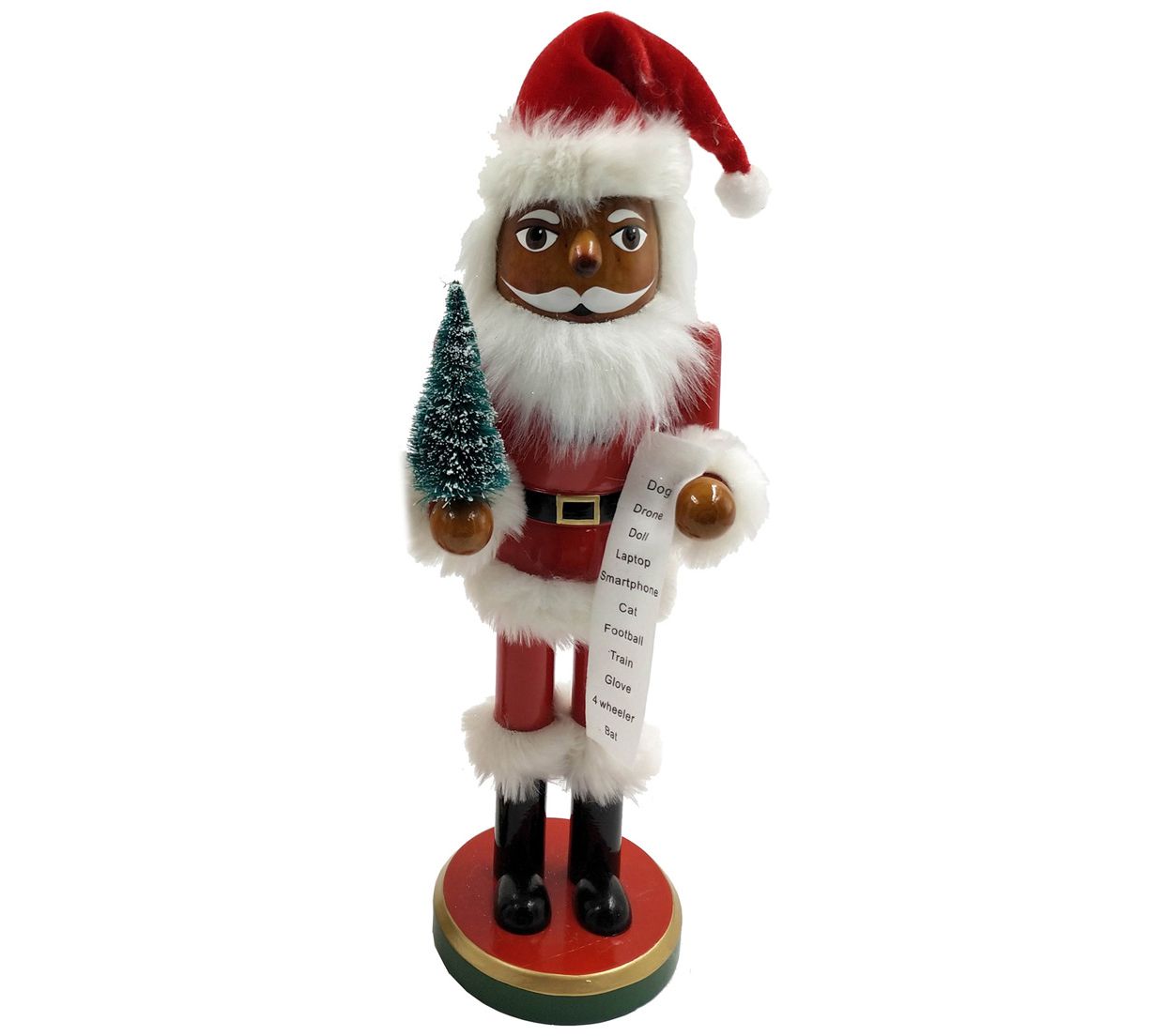 14" Santa with Tree & List Nutcracker by Santa's Workshop