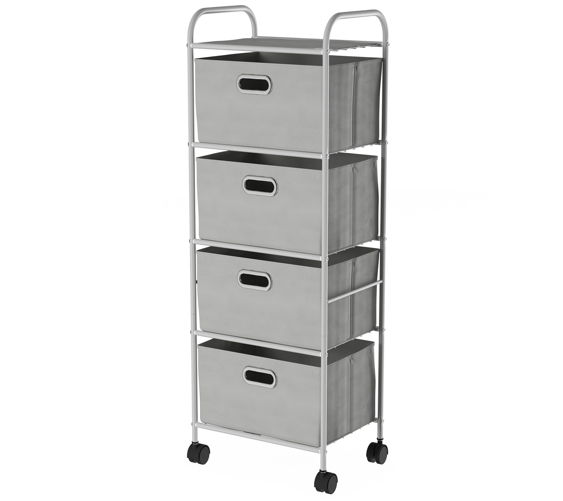 Hastings Home 4-Drawer Rolling Metal Storage Cart on Wheels