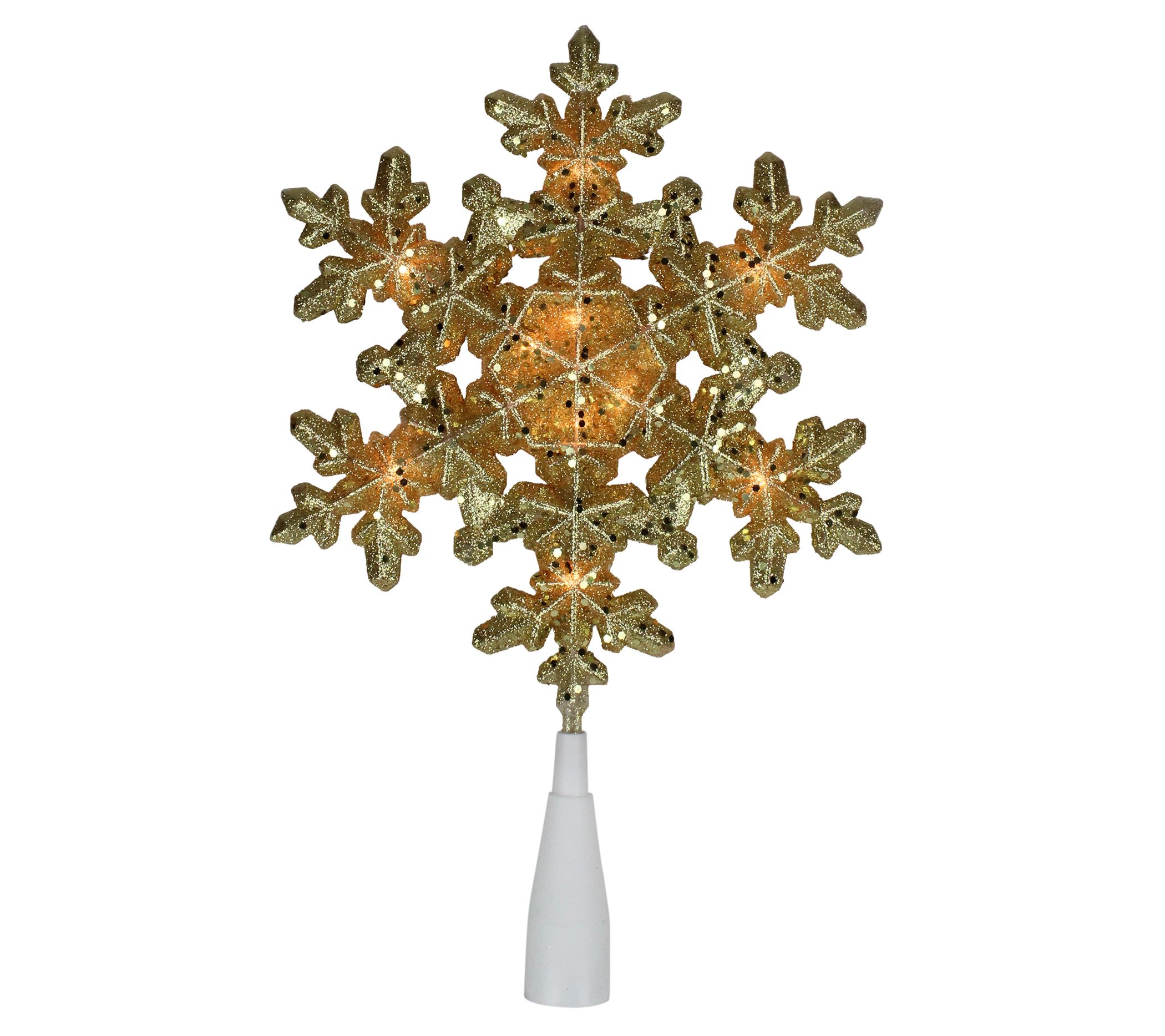 Northlight 14.75 LED Lighted Clip-On Snowflake Christmas Tree Topper,  White Lights