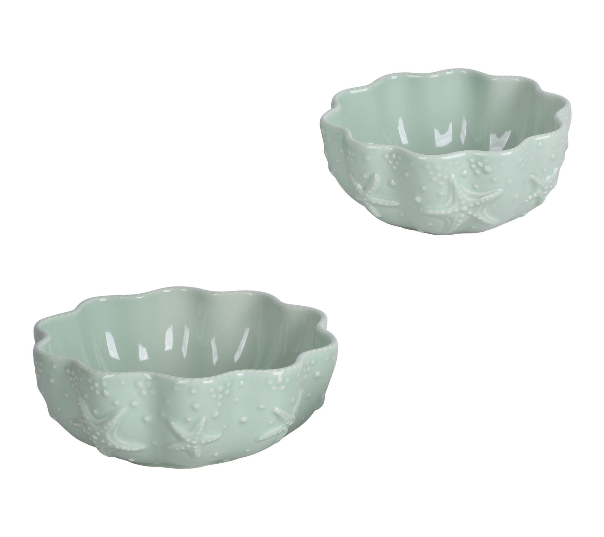 Temp-tations Knotical Set of (2) Nesting Scalloped Bowls