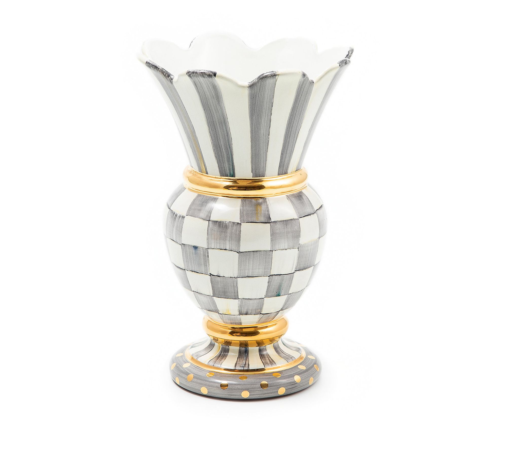 MacKenzie-Childs Sterling Check Great Vase