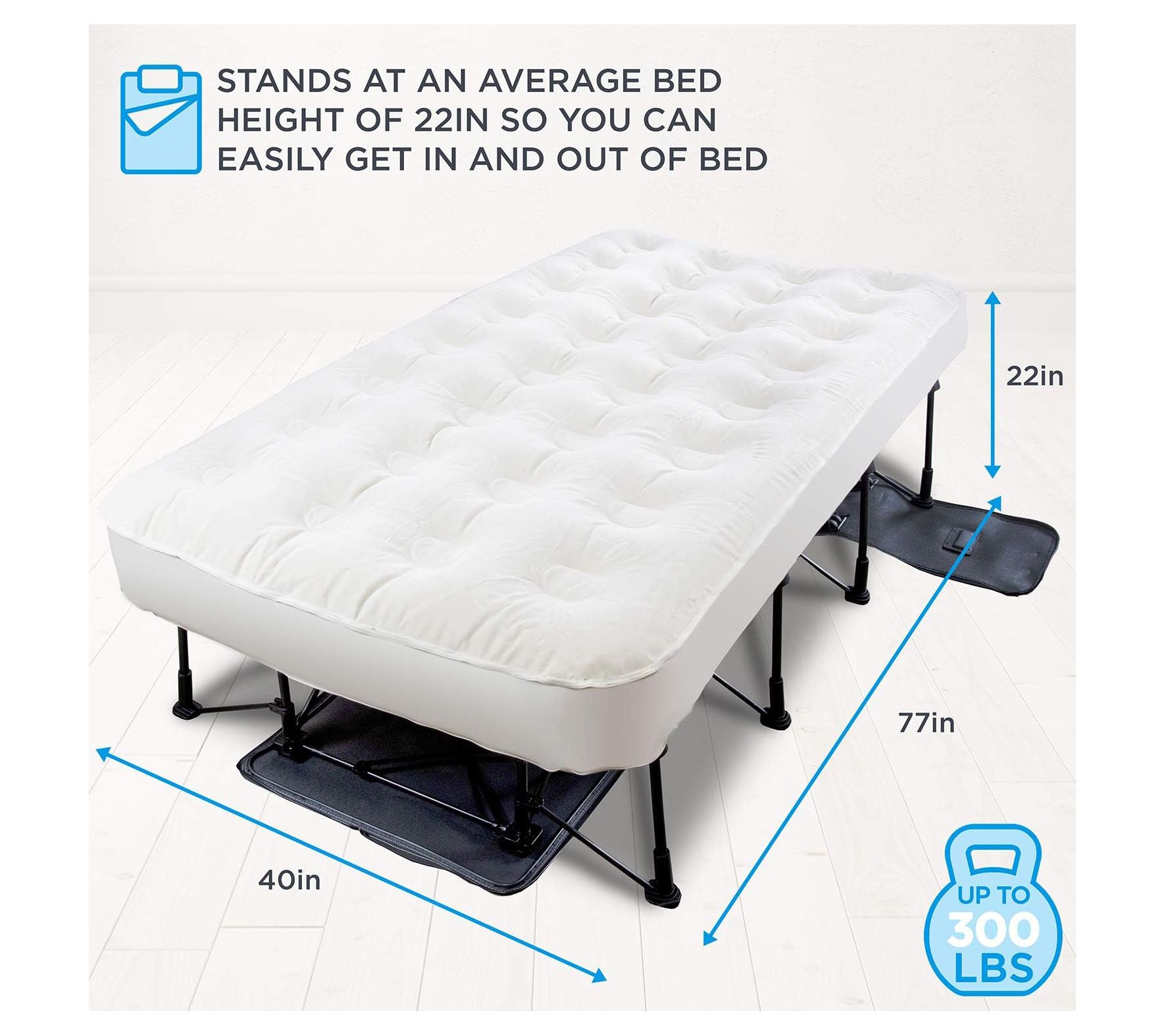 Ivation EZ-Bed Air Mattress with Frame & Rolling Case (Twin) - QVC.com