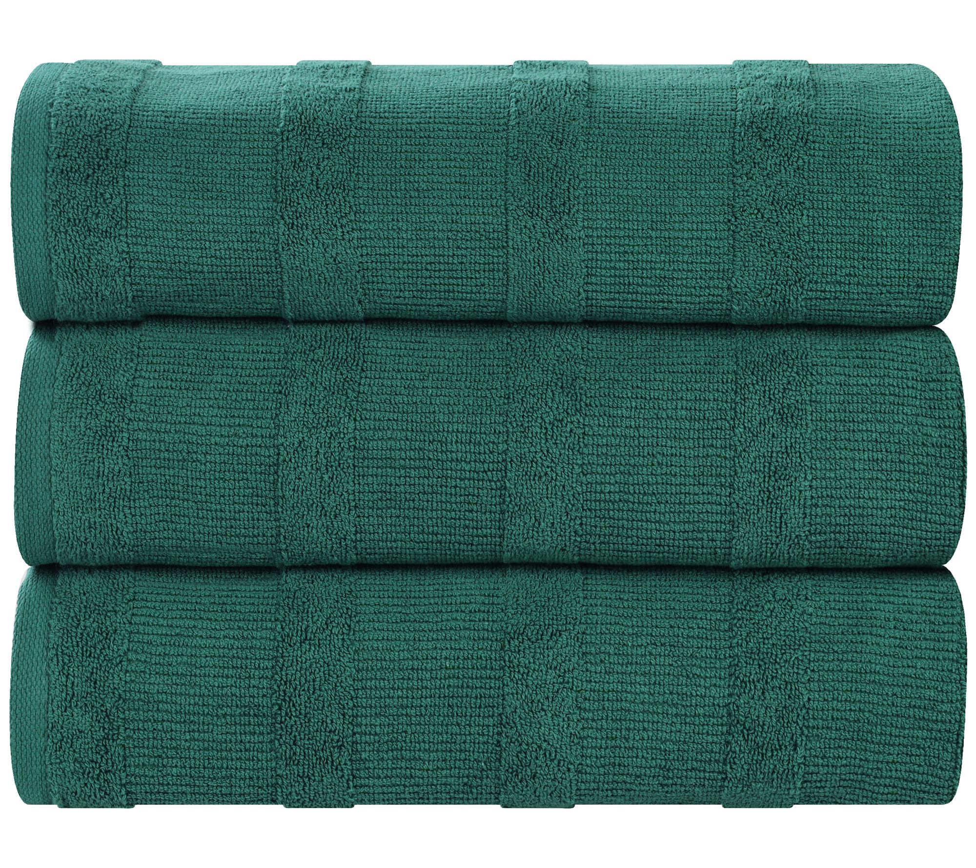 Superior Roma Cotton Ribbed Textured Bath Towels, Set of 3