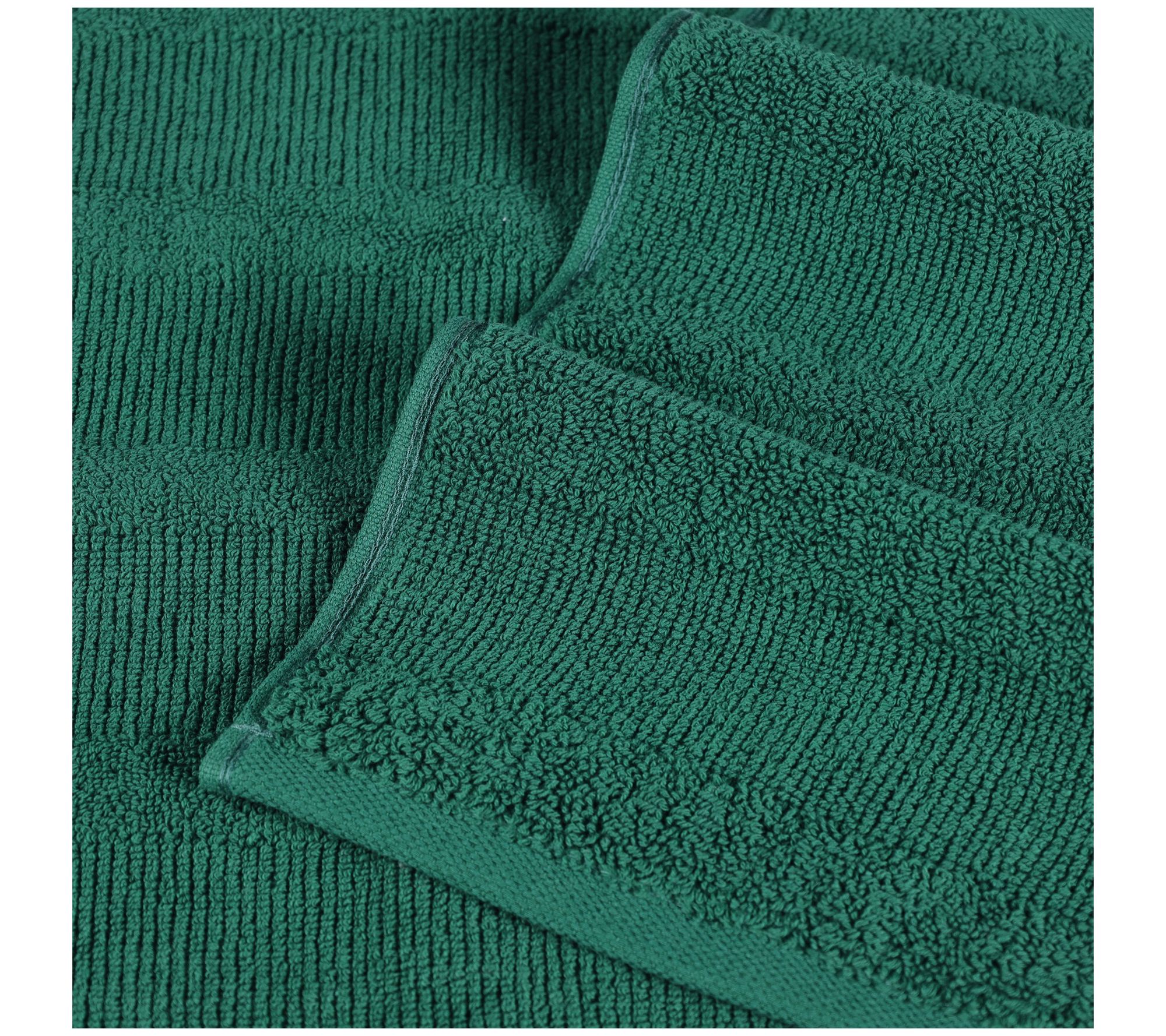 Superior Roma Cotton Ribbed Textured Bath Towels, Set of 3