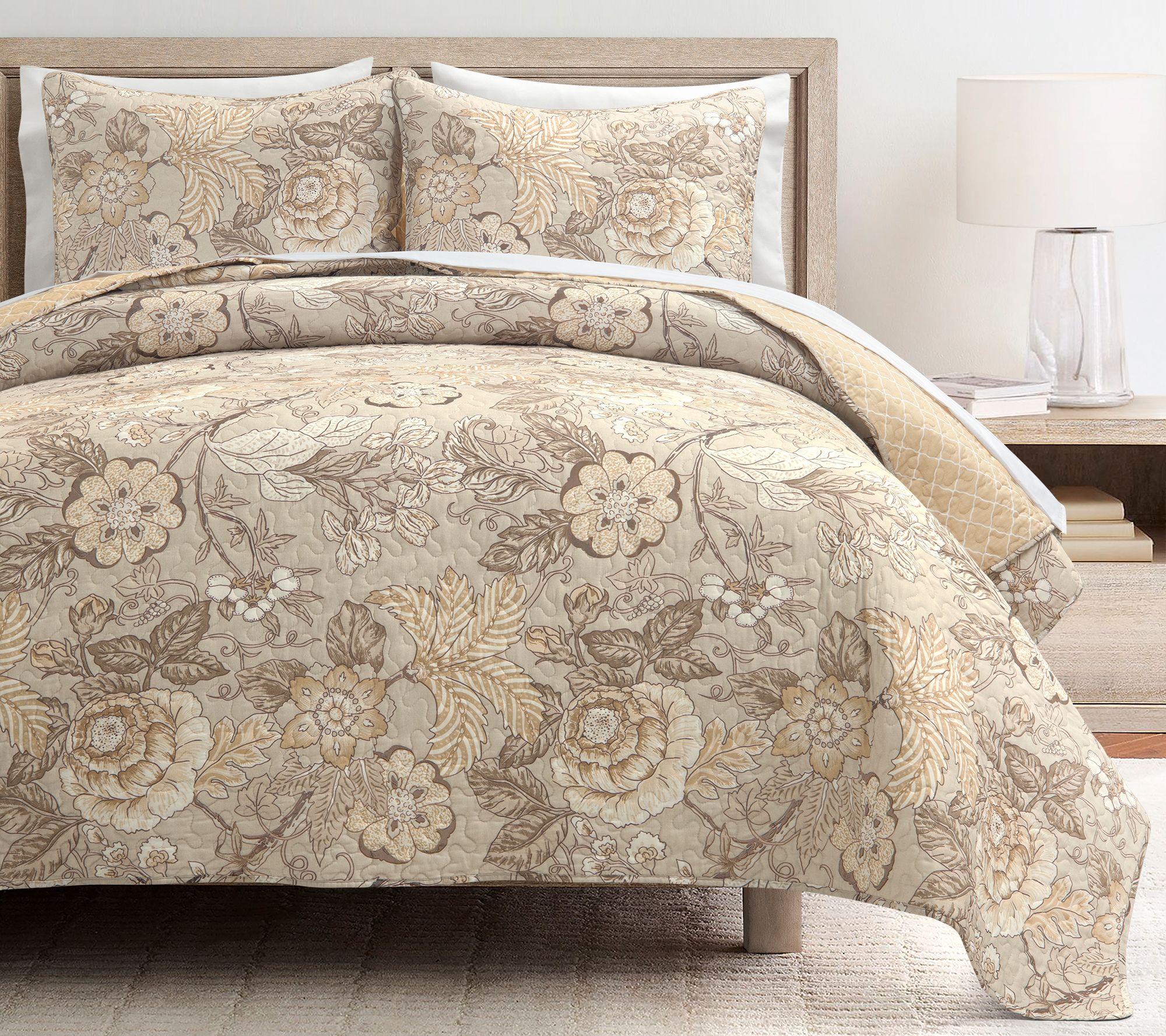 Lush Decor Sydney Reversible Cotton Quilt 3pc Set- K