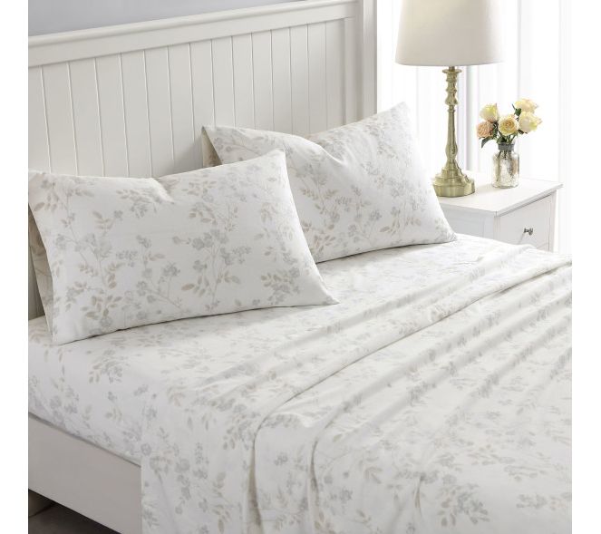 Laura Ashley Fawna Grey Full Sheet Set