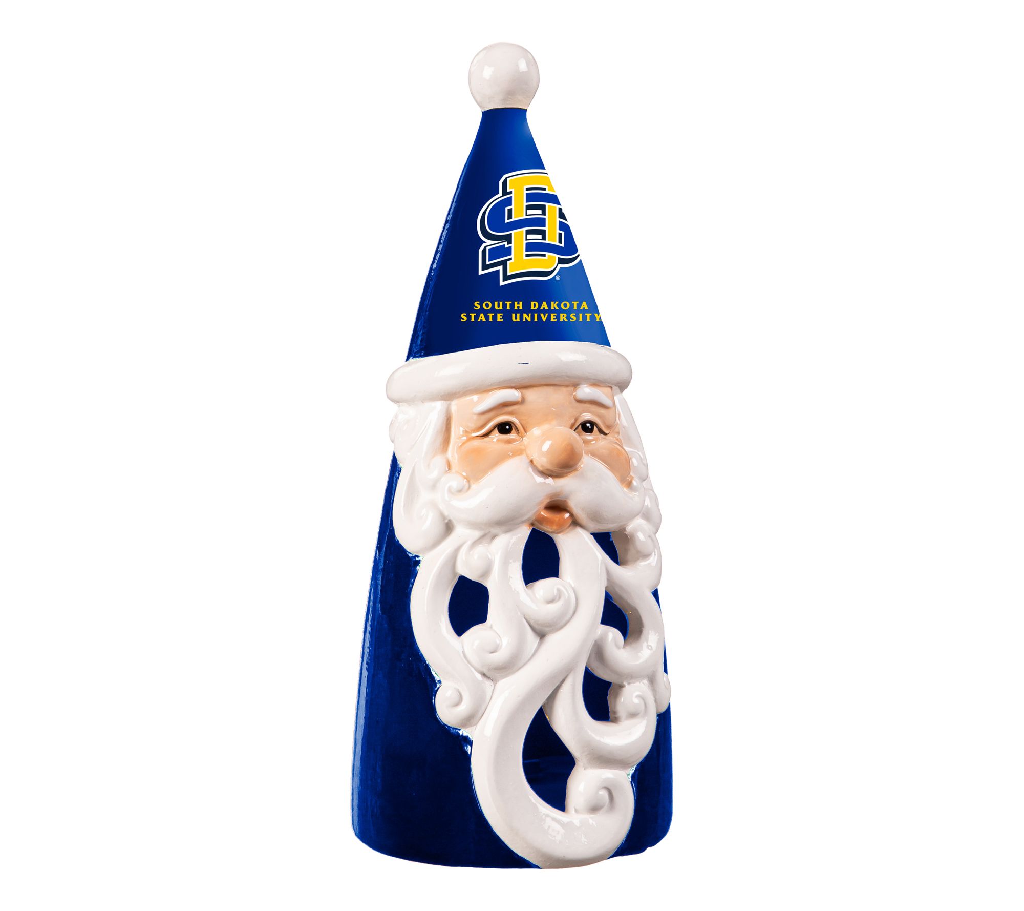 Evergreen 8" Santa LED Statuary with NCAA School Logo