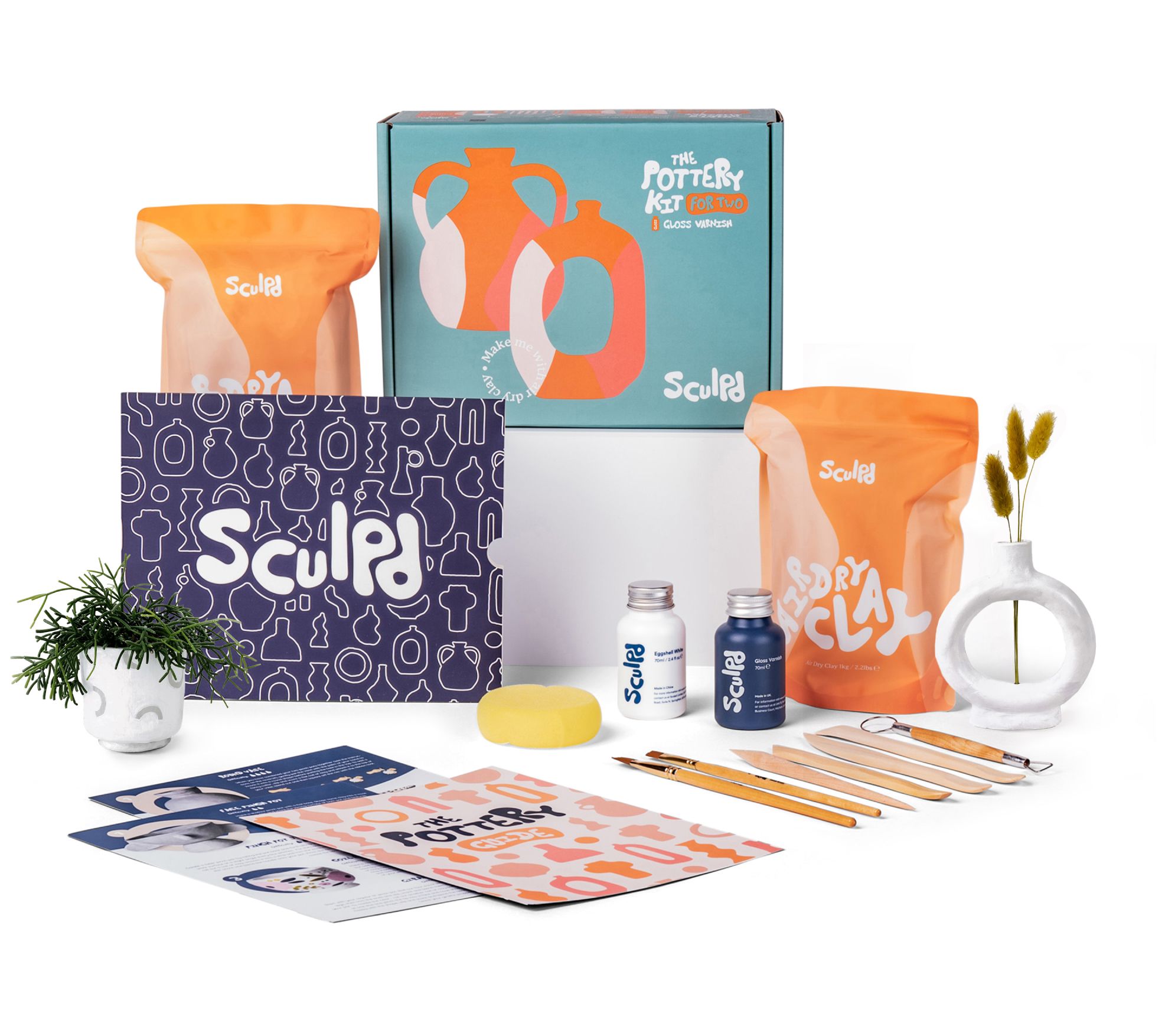 Sculpd Beginner Friendly Home Pottery Kit w/ Air Dry Clay