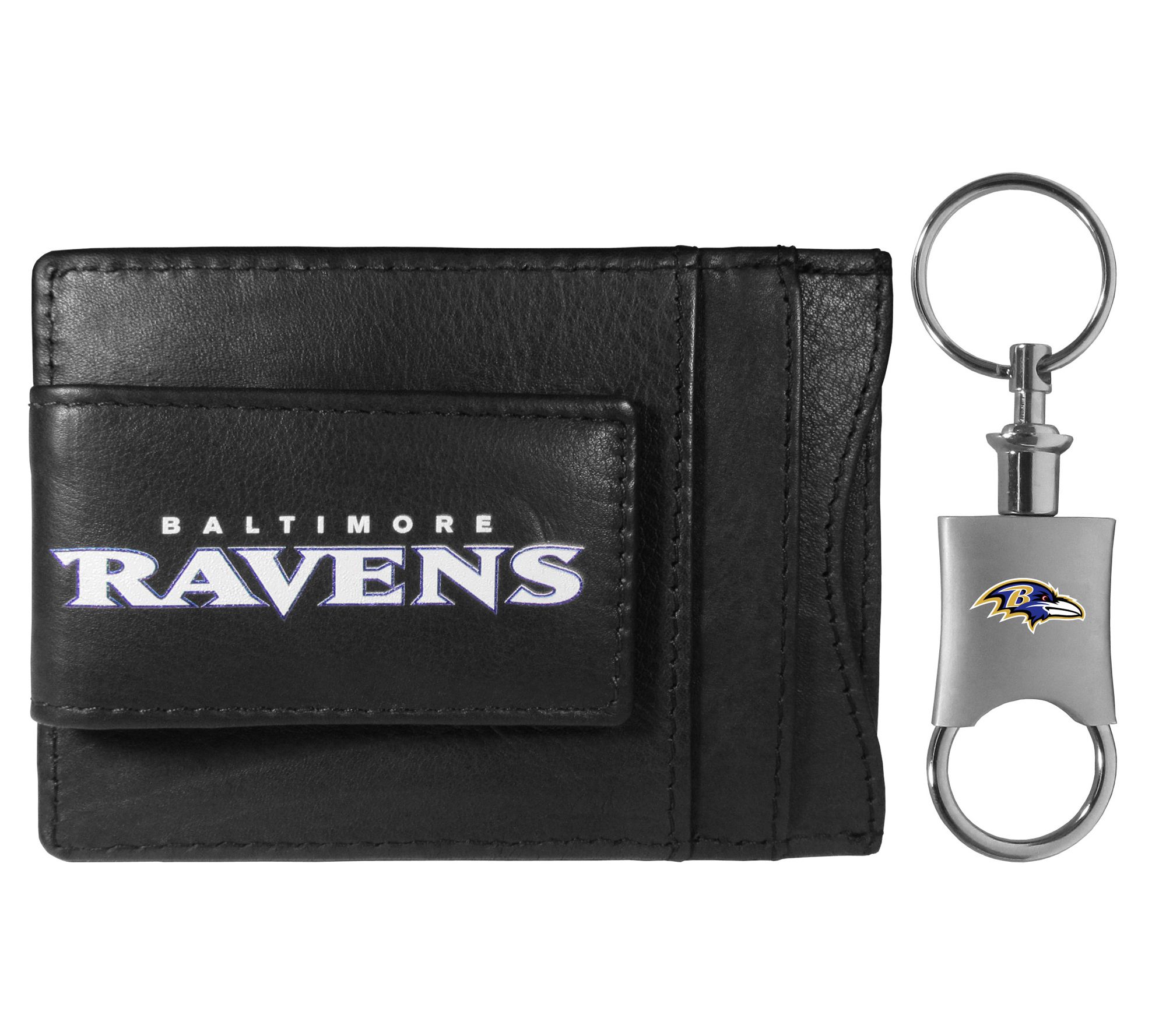 Siskiyou Sports NFL Leather Cash Cardholder & Valet Key Chain