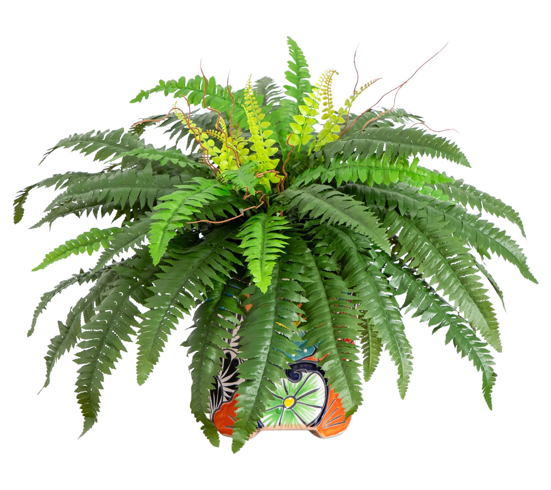 Nearly Natural 21" Artificial Boston Fern in Planter