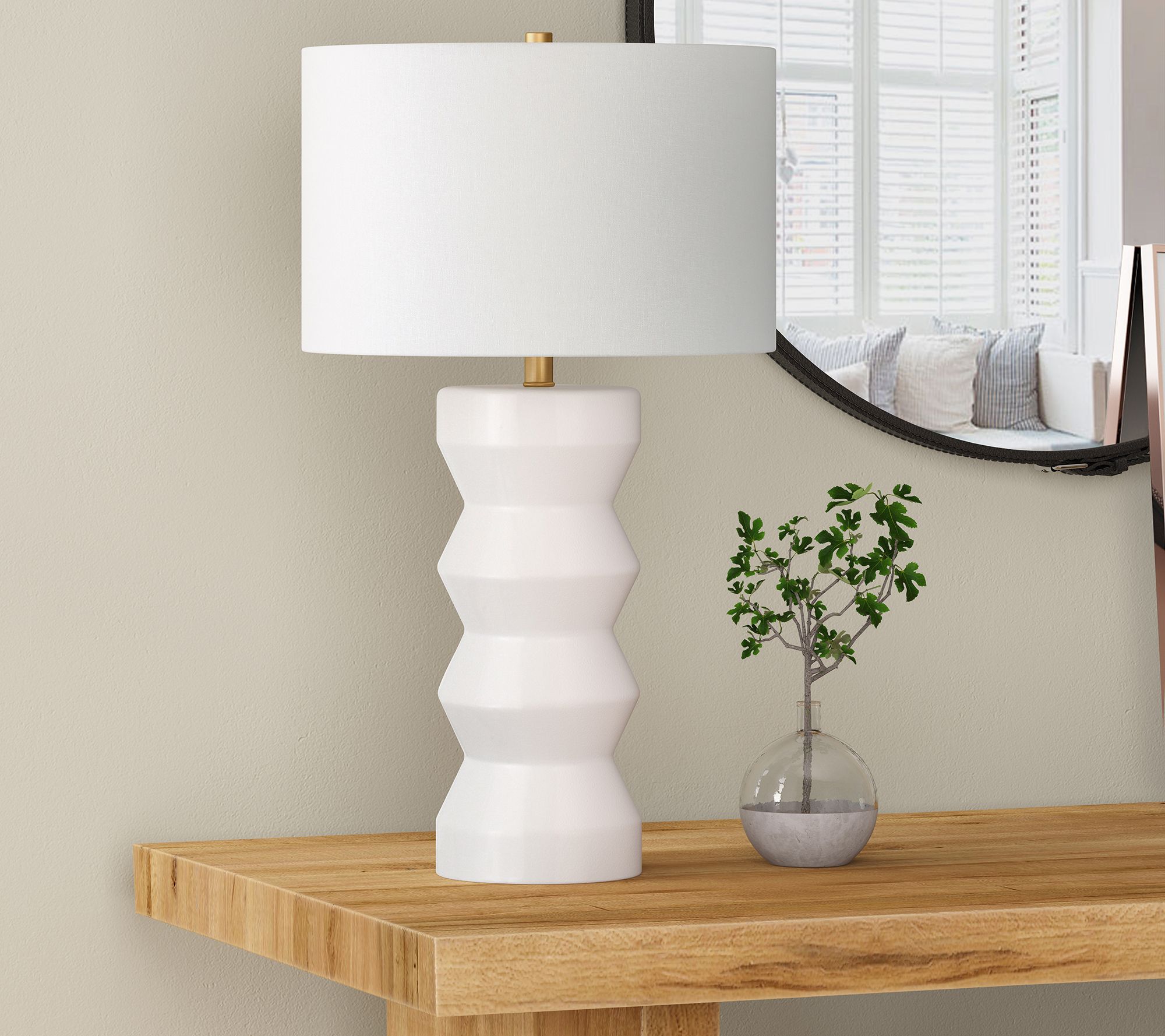Hudson&Canal Carlin Ceramic Table Lamp with Fabric Shade