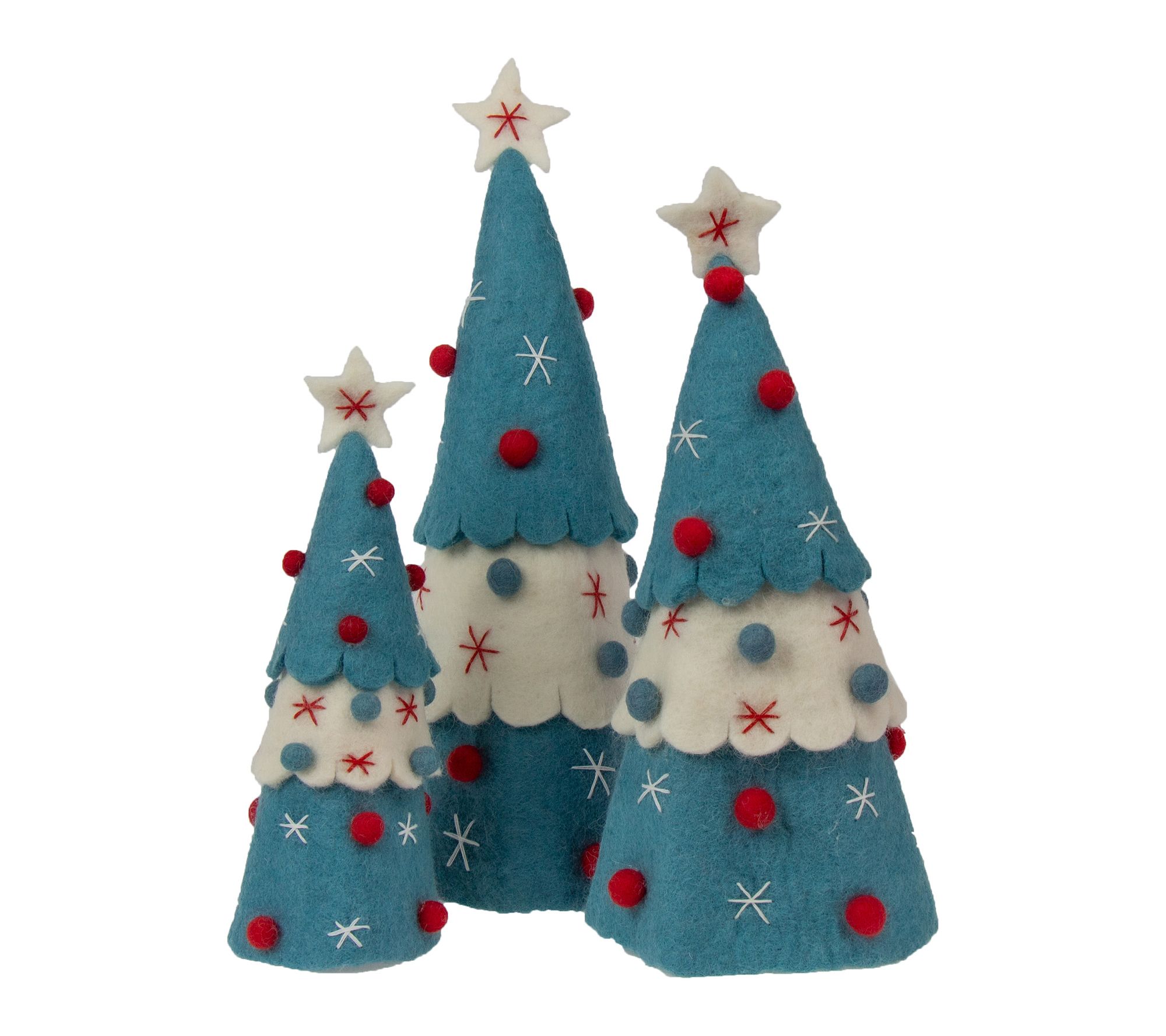 Global Crafts Handcrafted Felt Christmas Tree T opper/Decor Se