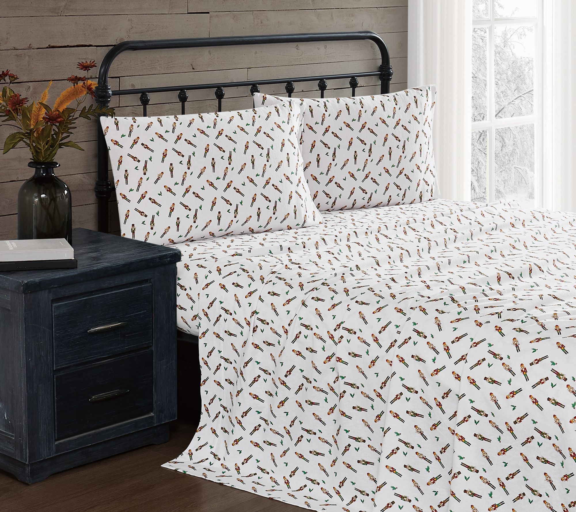 Truly Soft Nutcrackers King Flannel Sheet Set