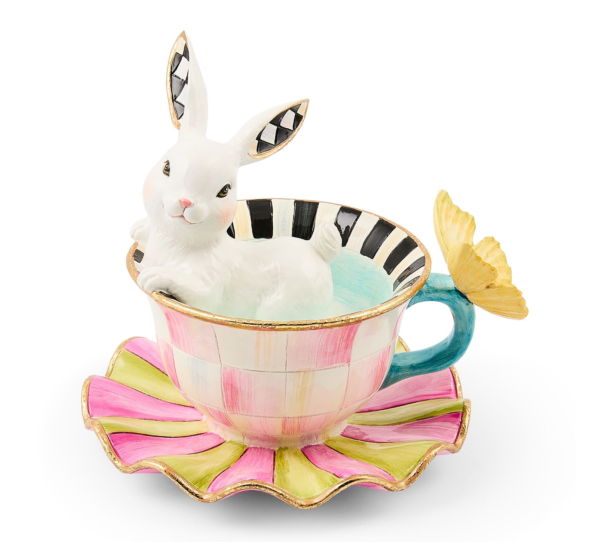 MacKenzie-Childs Frolic Spring Teacup Bunny
