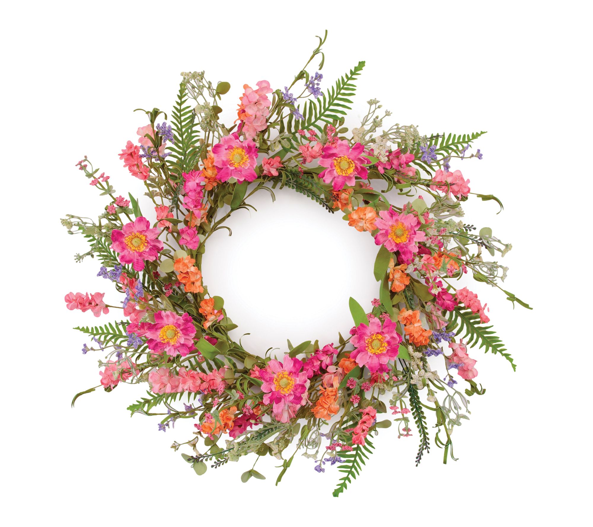 Melrose International Mixed Floral and FoliageWreath 20"D
