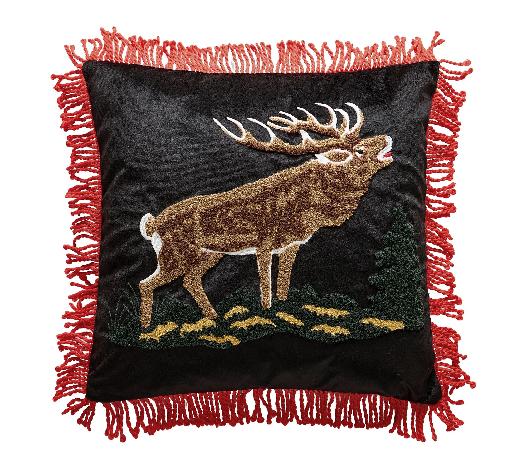 Makers Collective Camp Wandawega Elk Needle-Punched Pillow
