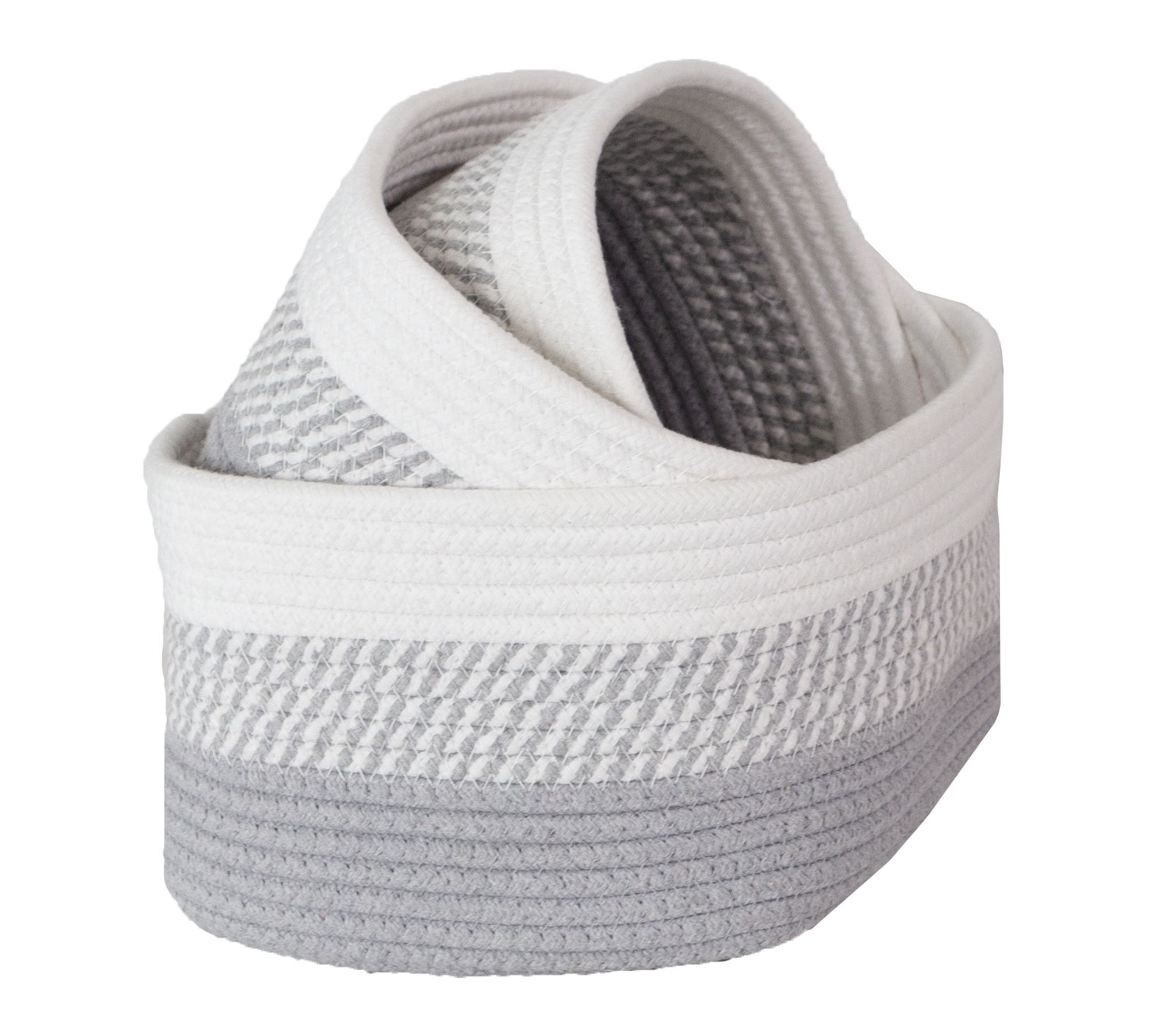 Home-Complete 3-Pack Cotton Rope Cube Shelf Storage Baskets